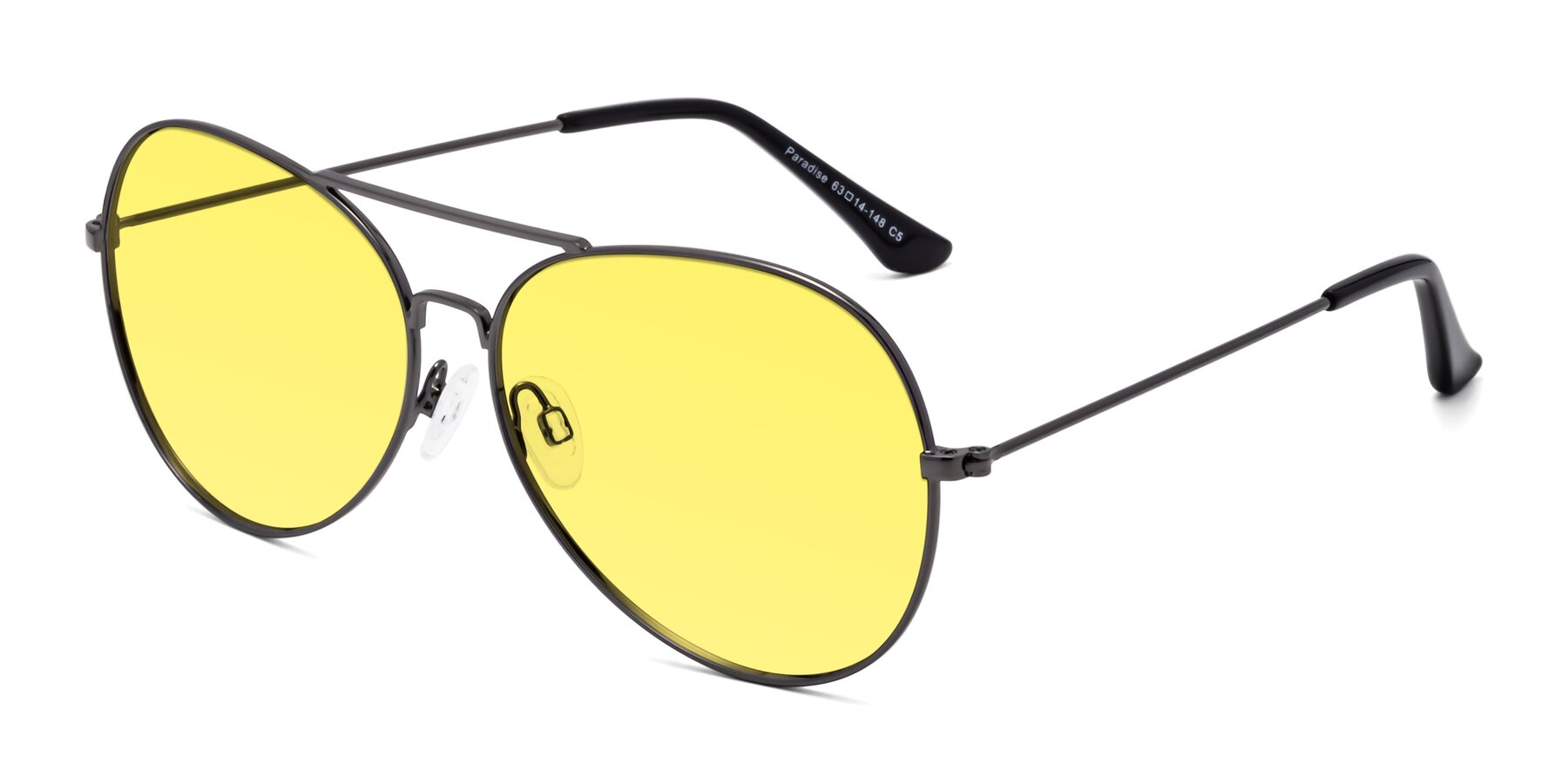 Angle of Paradise in Gunmetal with Medium Yellow Tinted Lenses