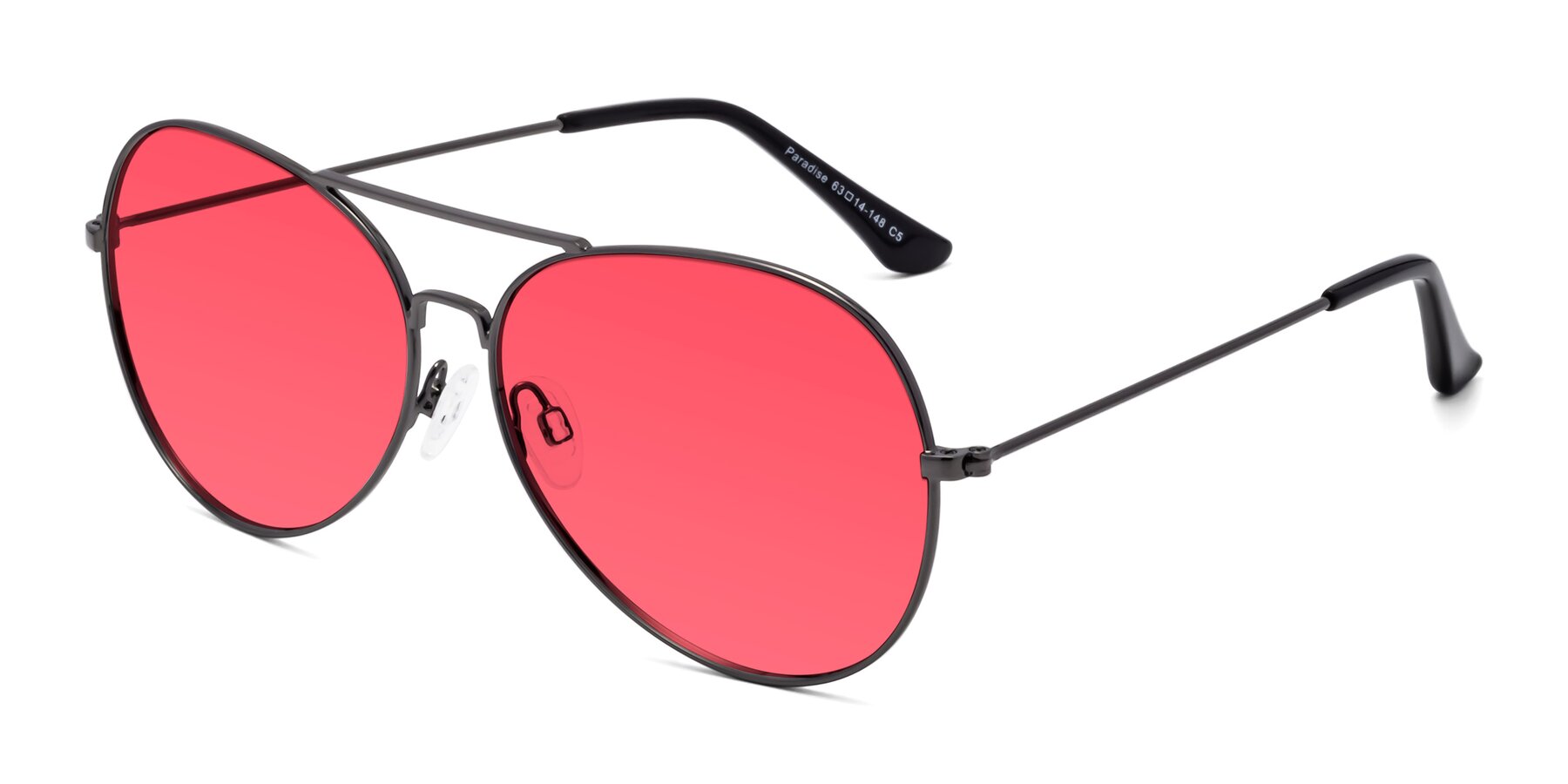 Angle of Paradise in Gunmetal with Red Tinted Lenses