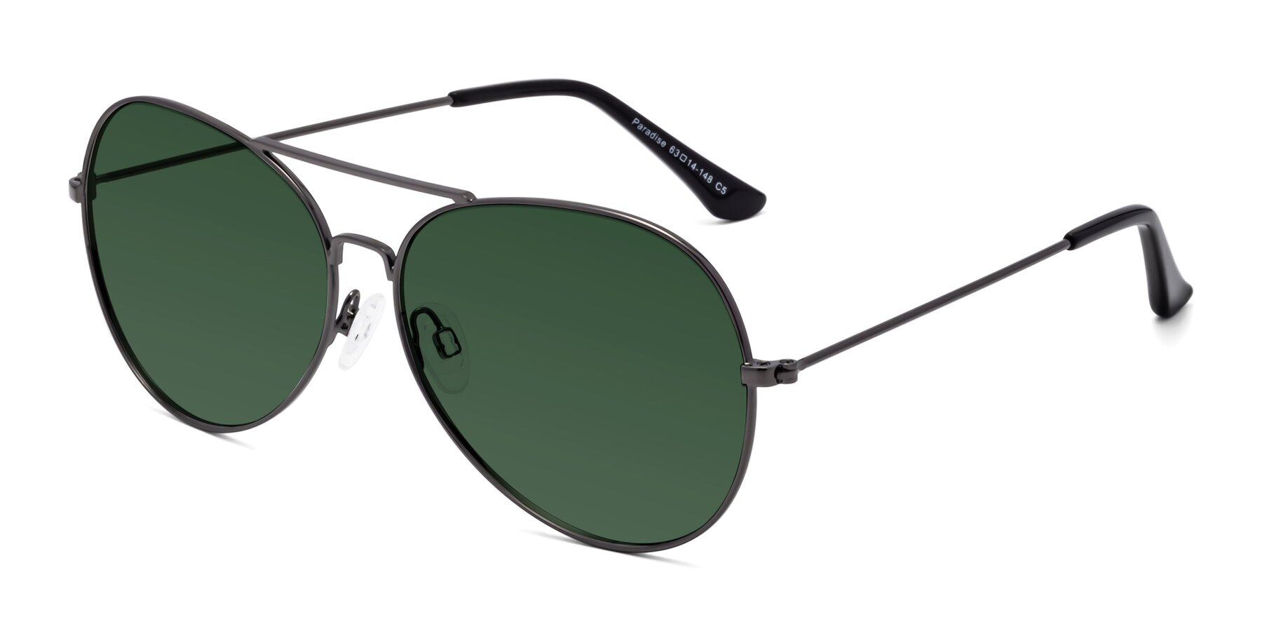 Angle of Paradise in Gunmetal with Green Tinted Lenses