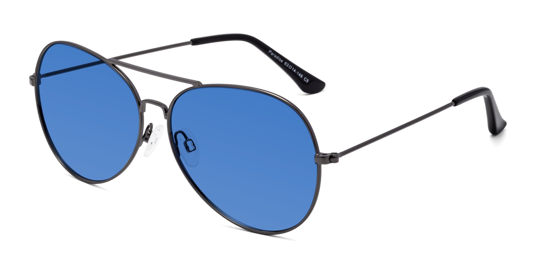 Angle of Paradise in Gunmetal with Blue Tinted Lenses