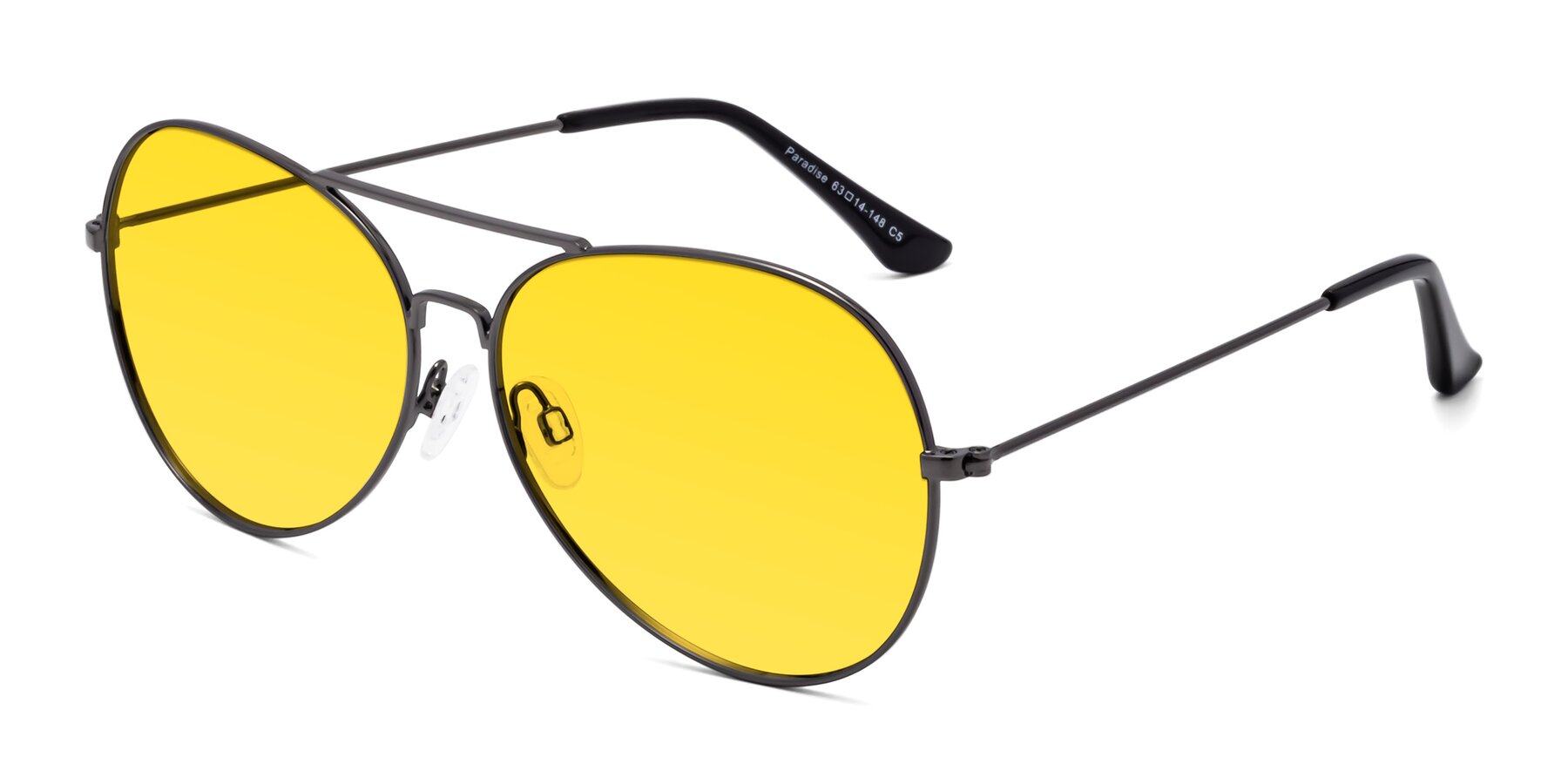 Angle of Paradise in Gunmetal with Yellow Tinted Lenses