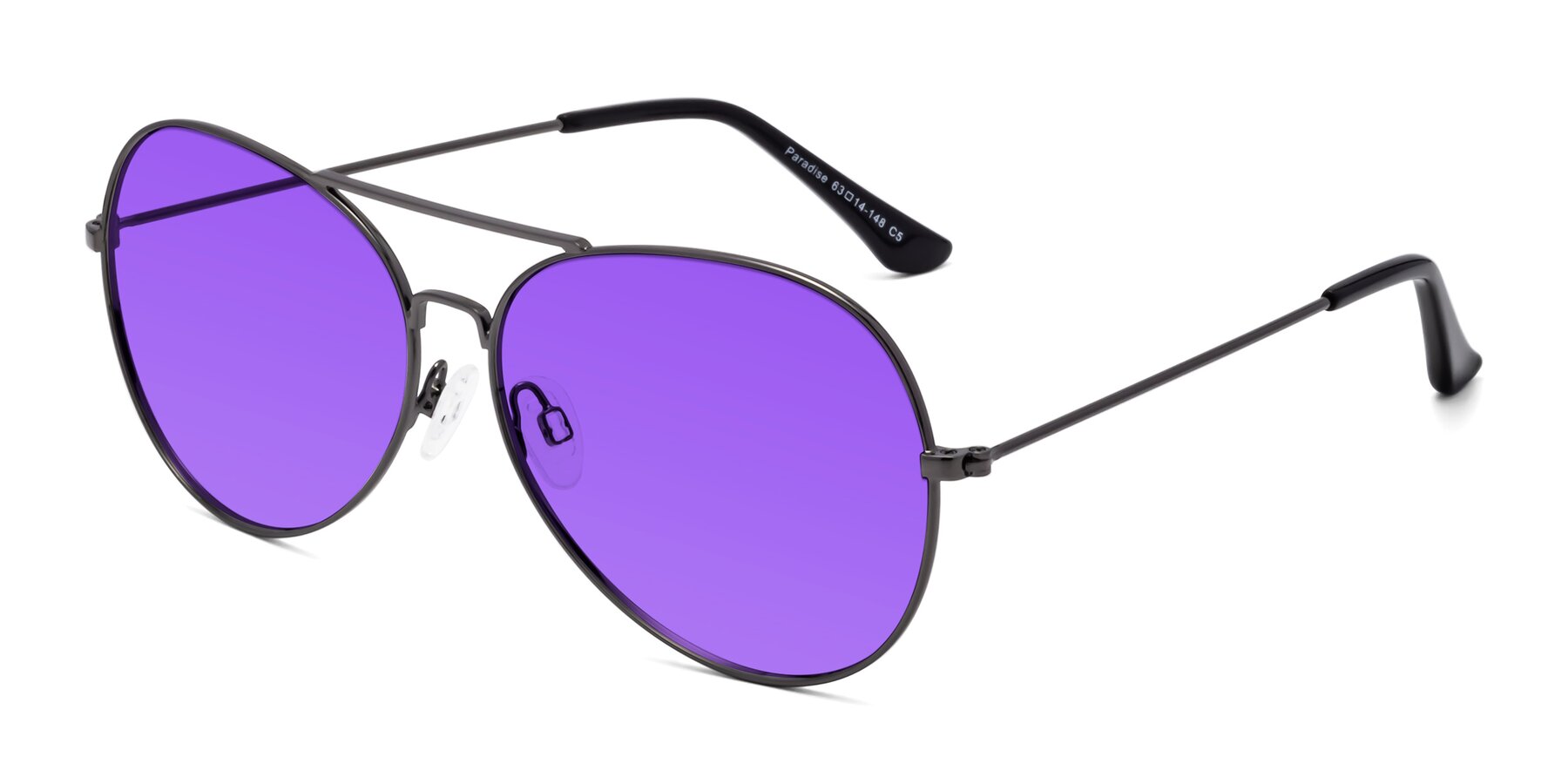 Angle of Paradise in Gunmetal with Purple Tinted Lenses