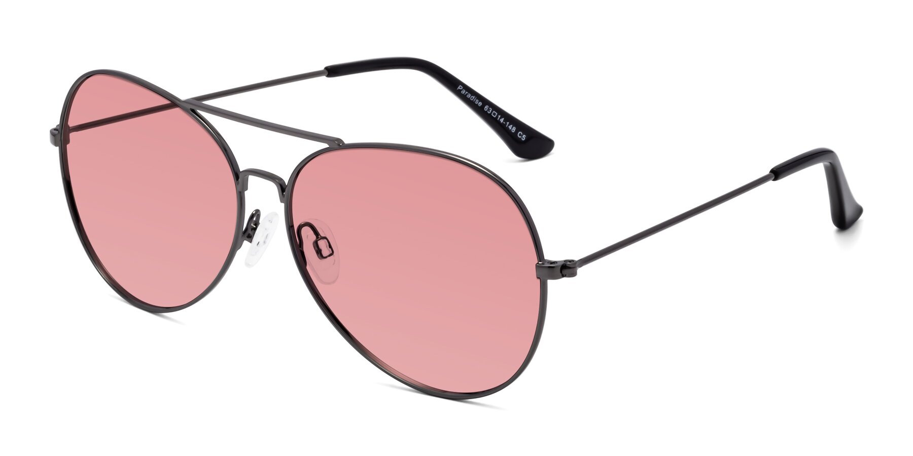 Angle of Paradise in Gunmetal with Medium Garnet Tinted Lenses