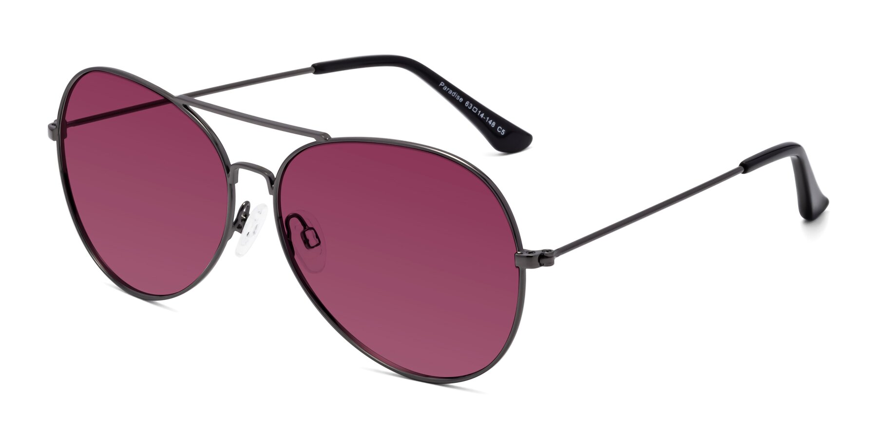 Angle of Paradise in Gunmetal with Wine Tinted Lenses