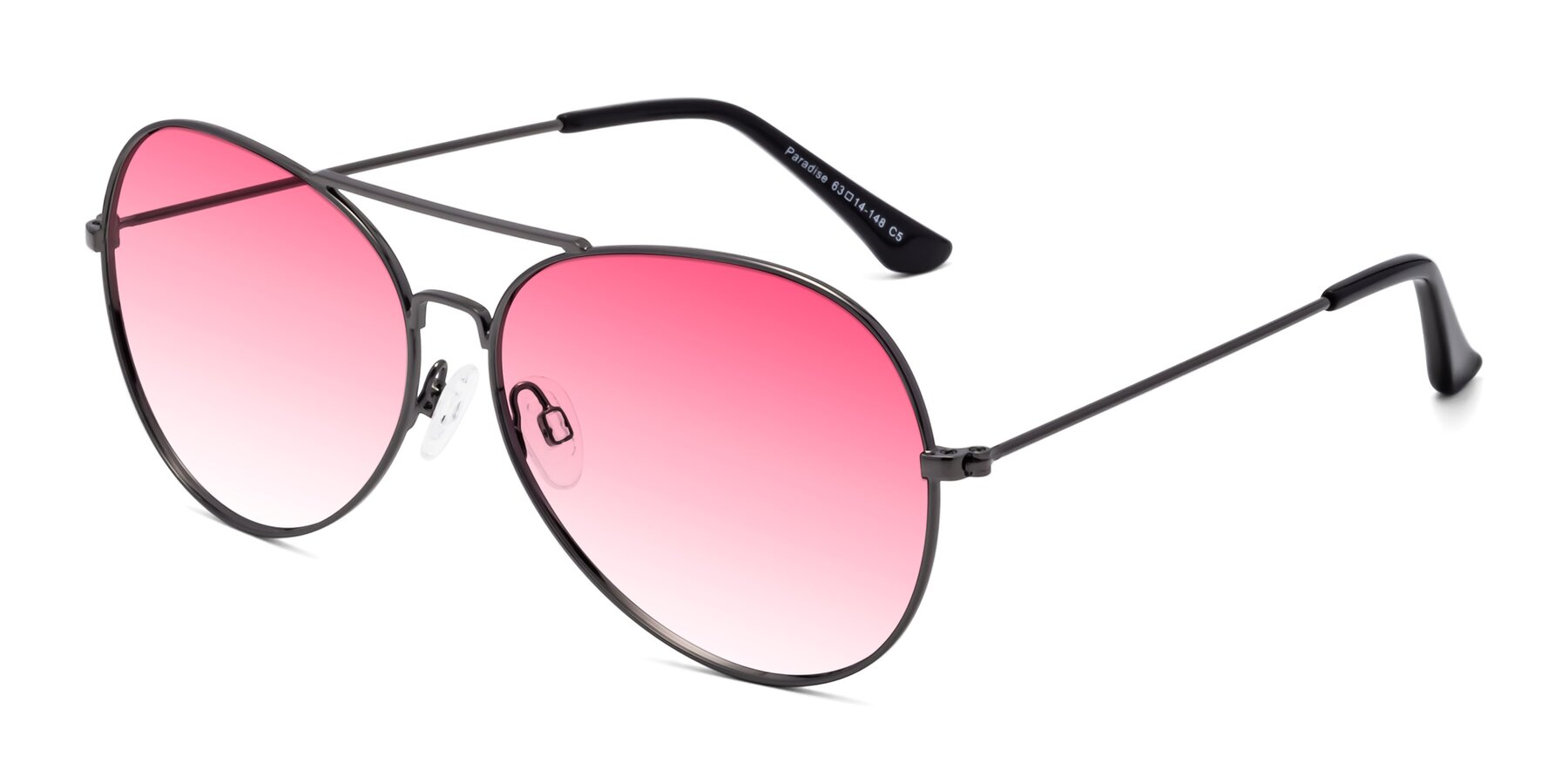 Angle of Paradise in Gunmetal with Pink Gradient Lenses