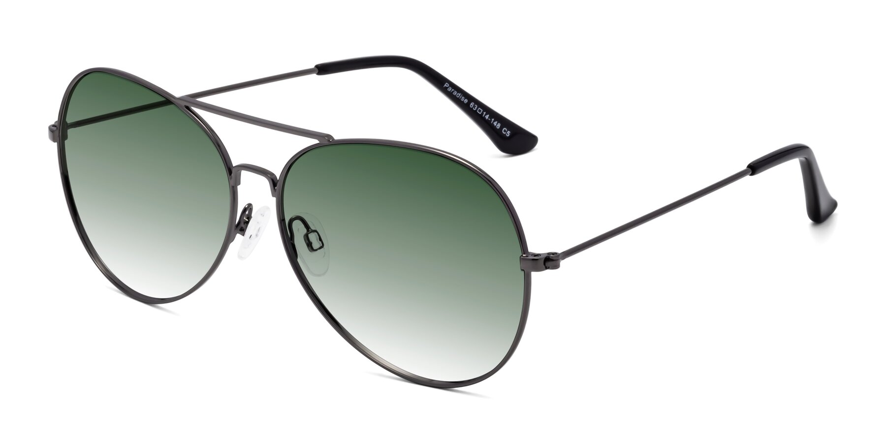 Angle of Paradise in Gunmetal with Green Gradient Lenses