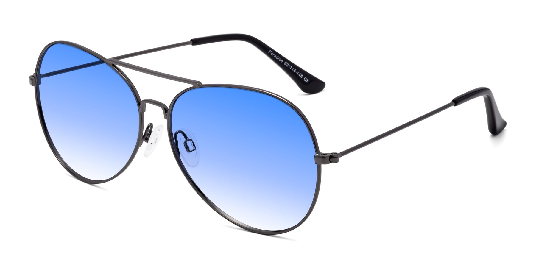 Angle of Paradise in Gunmetal with Blue Gradient Lenses