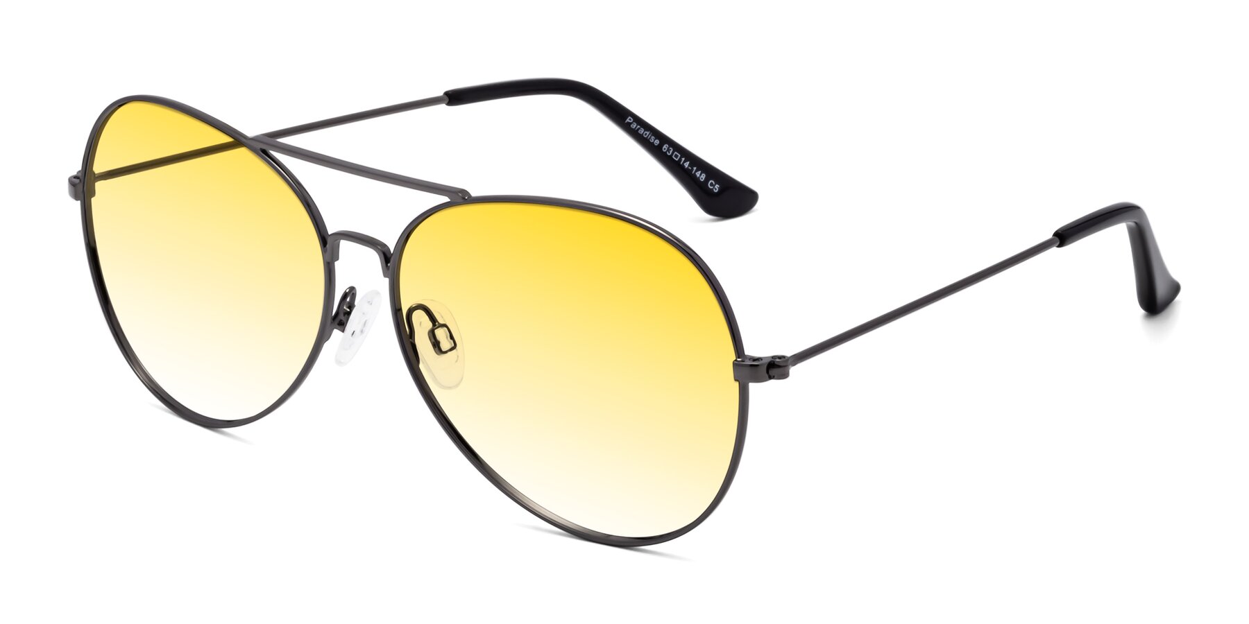 Angle of Paradise in Gunmetal with Yellow Gradient Lenses