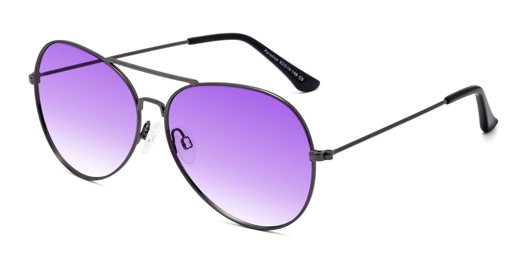 Angle of Paradise in Gunmetal with Purple Gradient Lenses