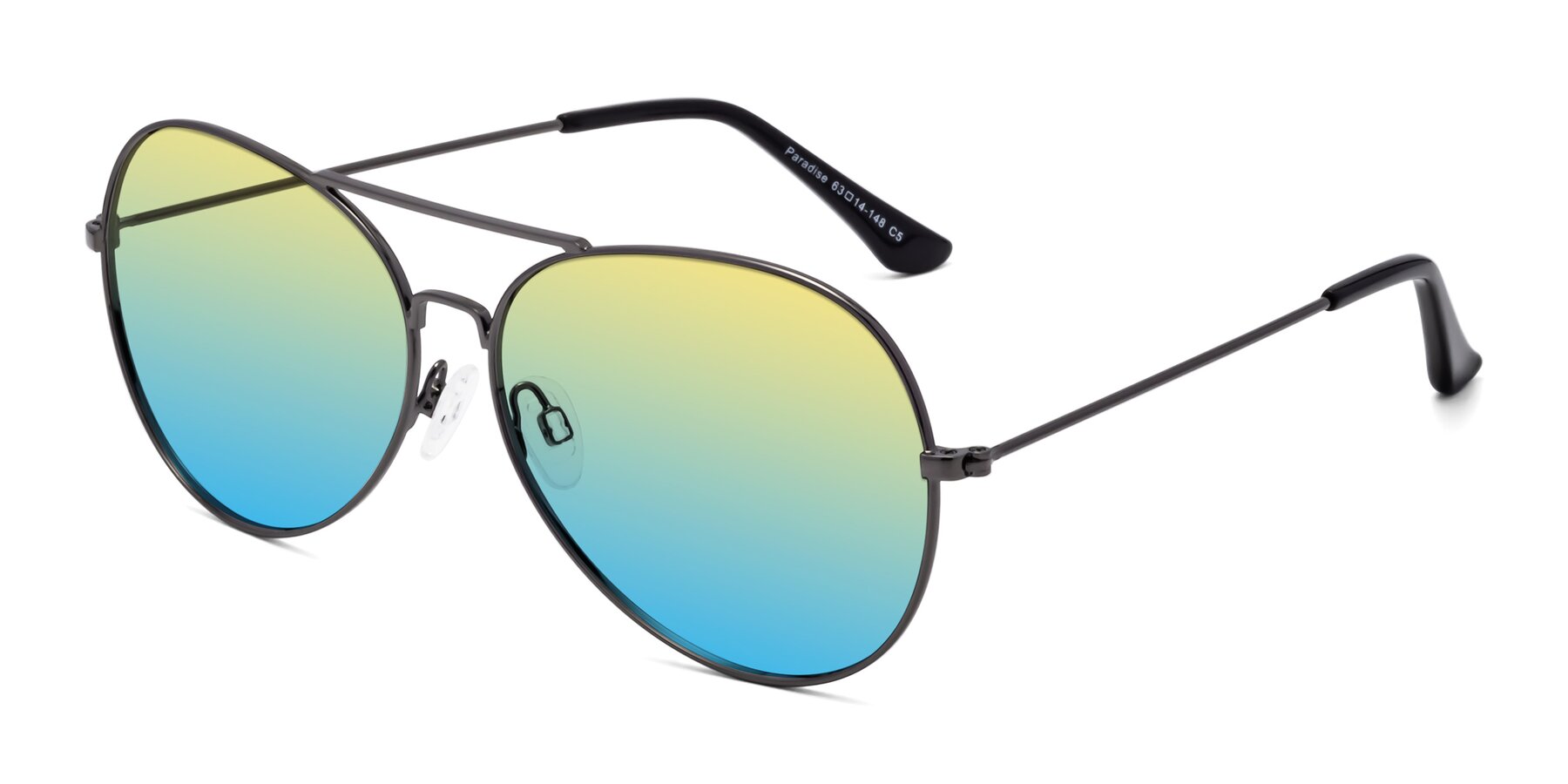Angle of Paradise in Gunmetal with Yellow / Blue Gradient Lenses