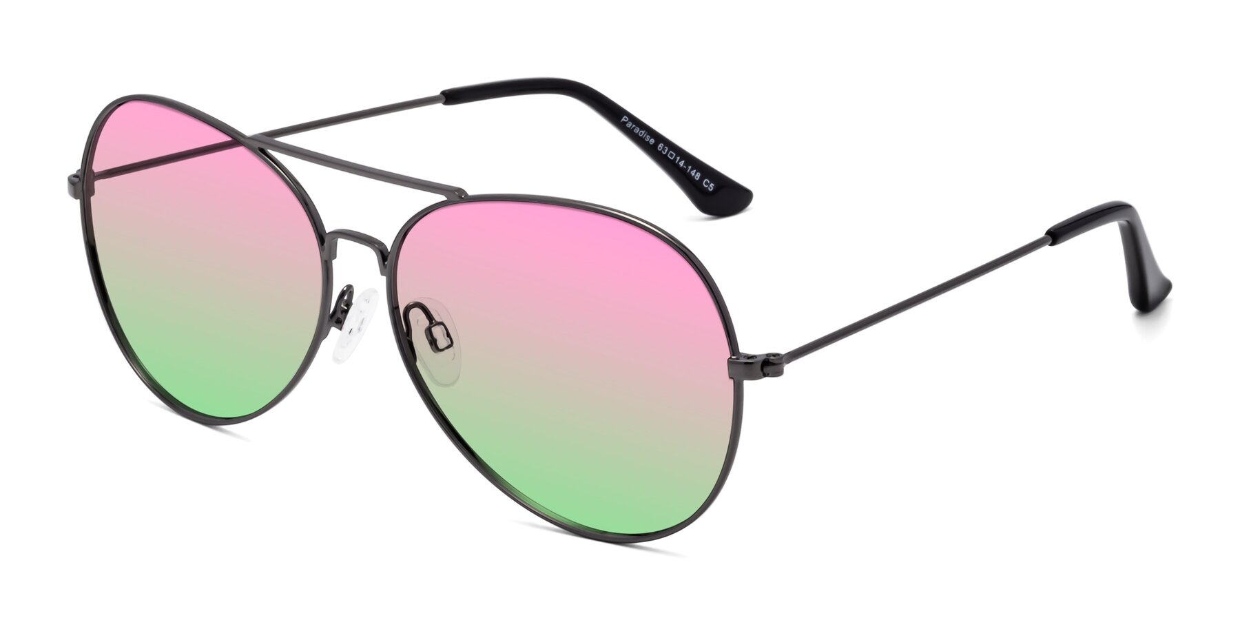 Angle of Paradise in Gunmetal with Pink / Green Gradient Lenses