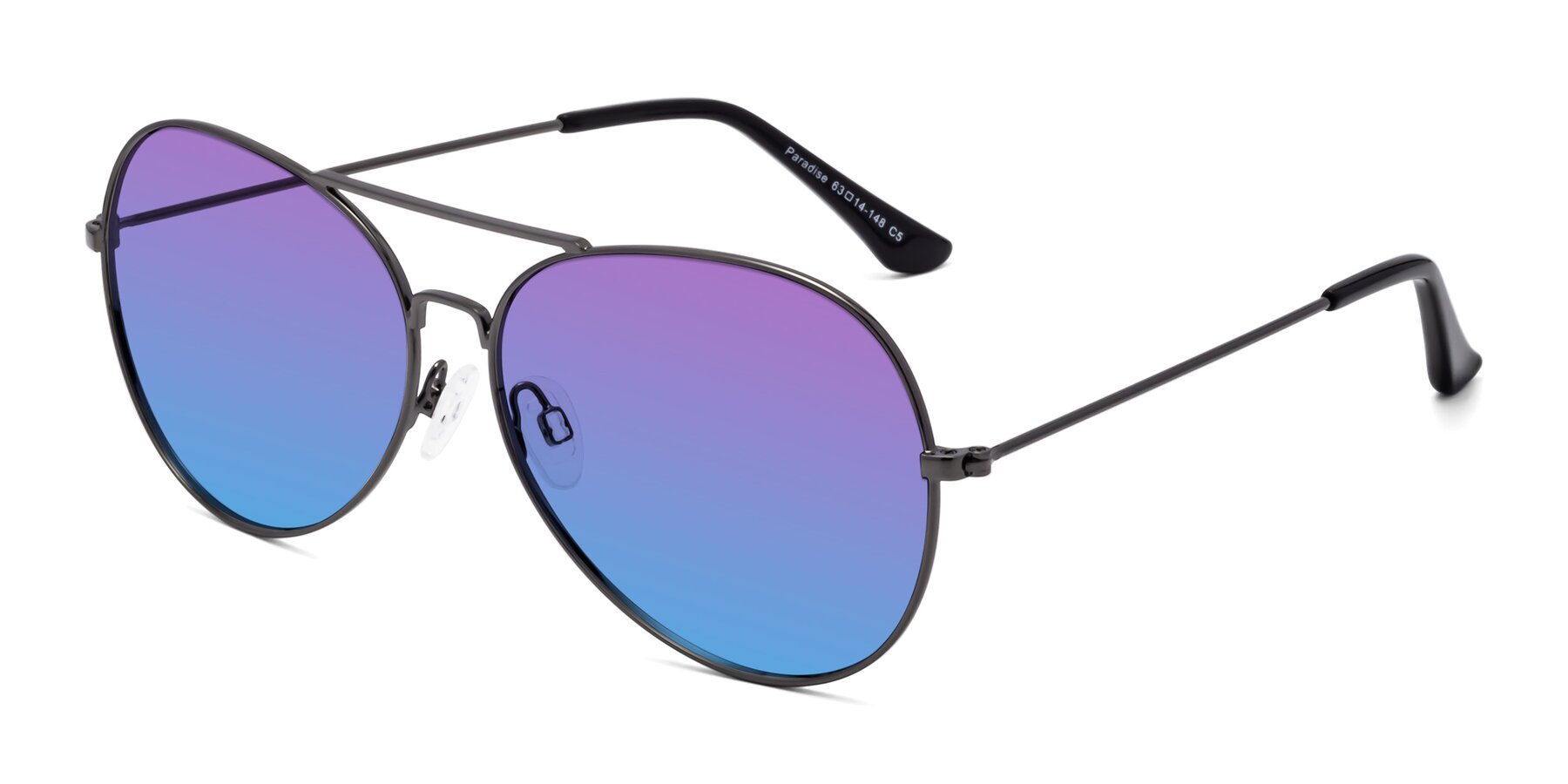 Angle of Paradise in Gunmetal with Purple / Blue Gradient Lenses
