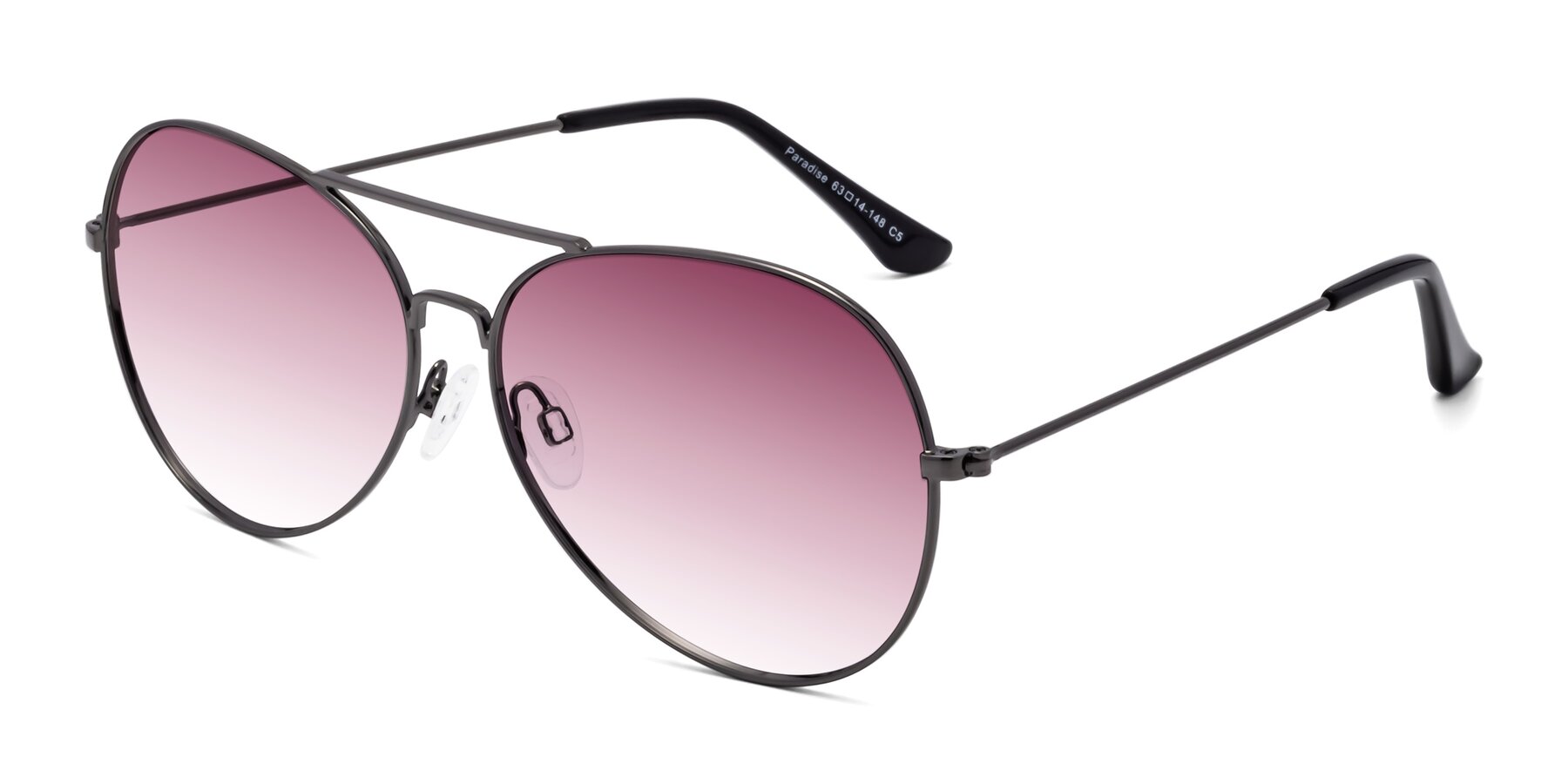 Angle of Paradise in Gunmetal with Wine Gradient Lenses