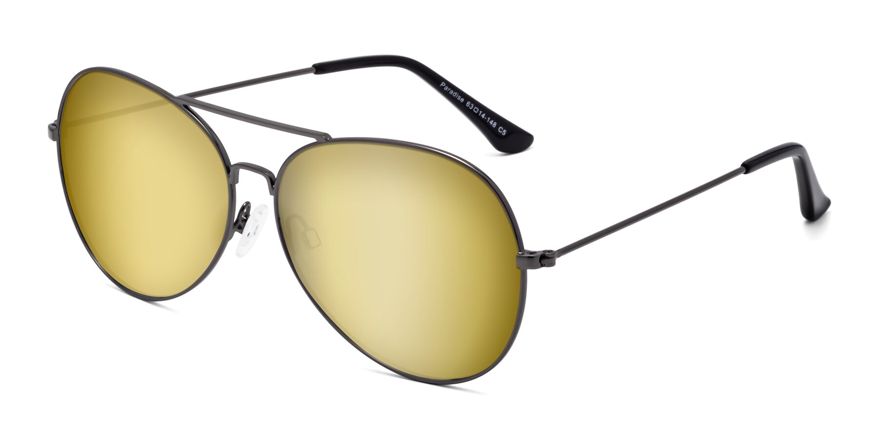 Angle of Paradise in Gunmetal with Gold Mirrored Lenses