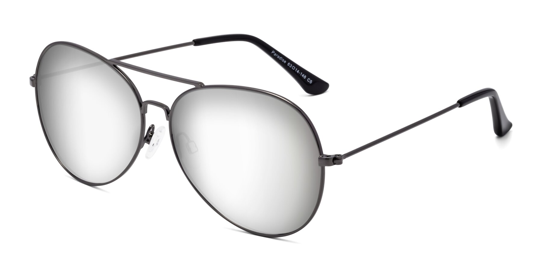 Angle of Paradise in Gunmetal with Silver Mirrored Lenses