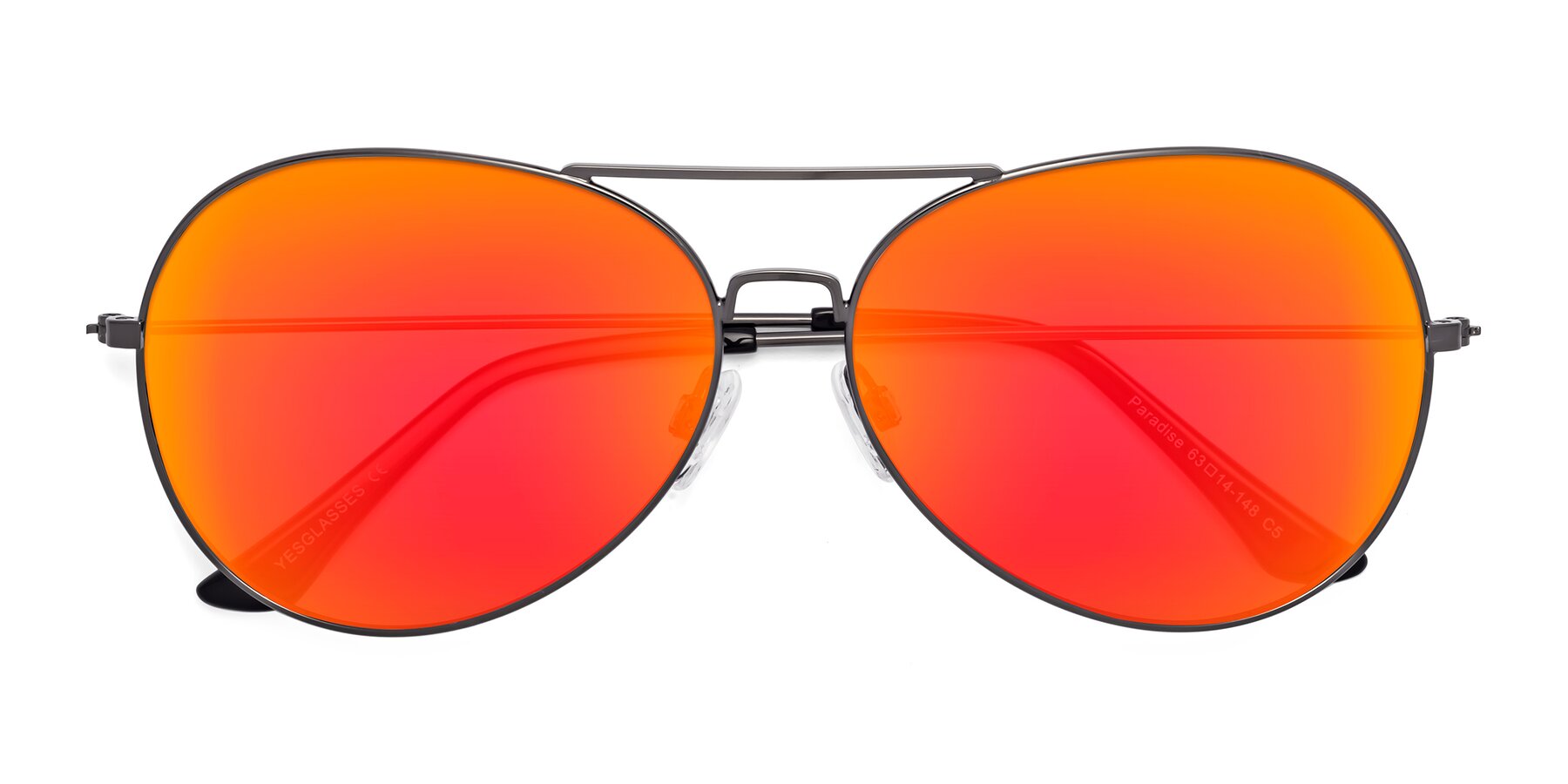 View of Paradise in Gunmetal with Red Gold Mirrored Lenses