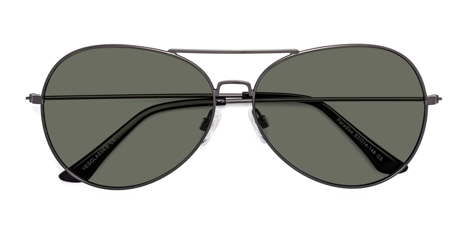 Folded Front of Paradise in Gunmetal with Gray Polarized Lenses