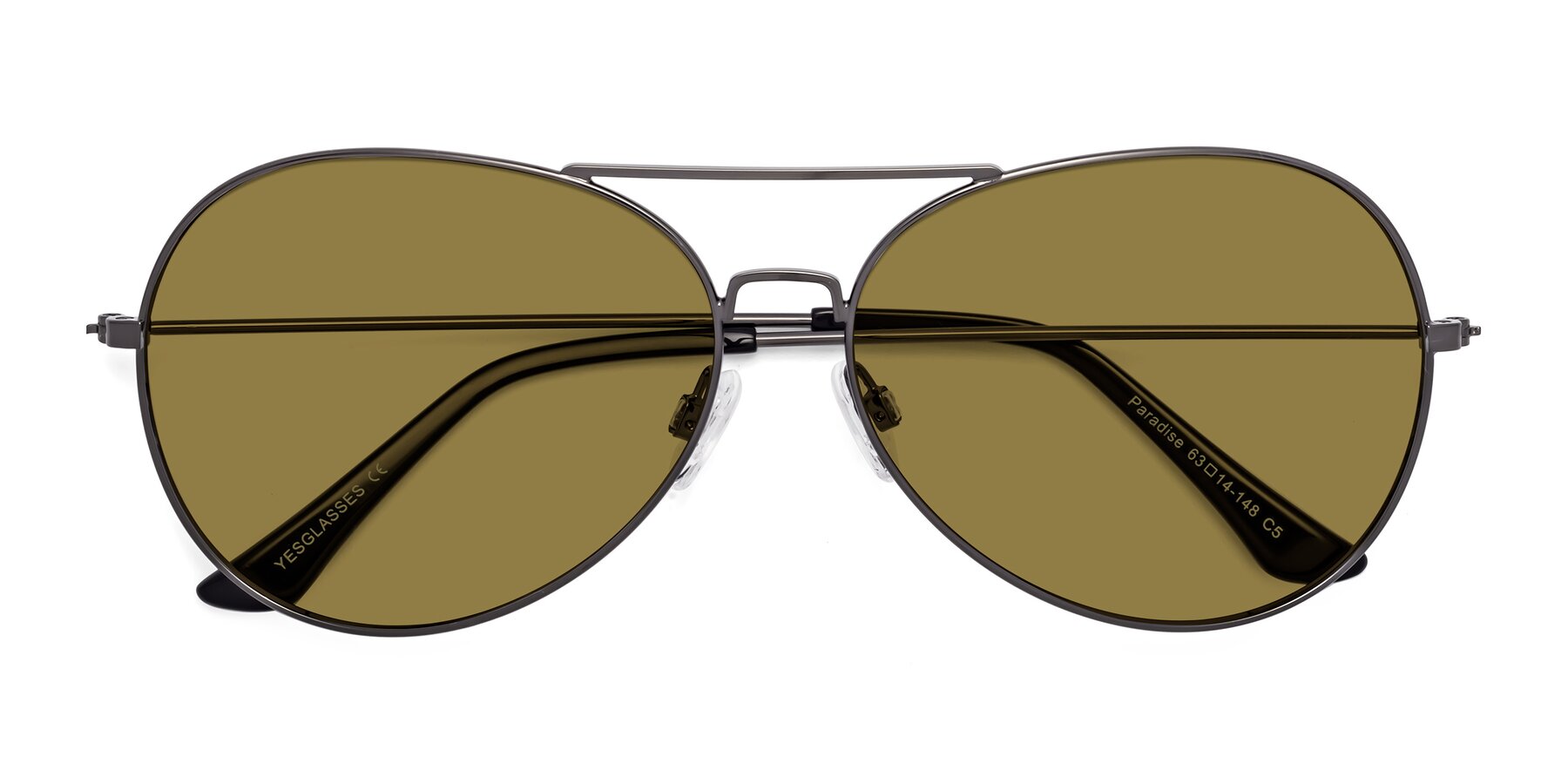 Folded Front of Paradise in Gunmetal with Brown Polarized Lenses