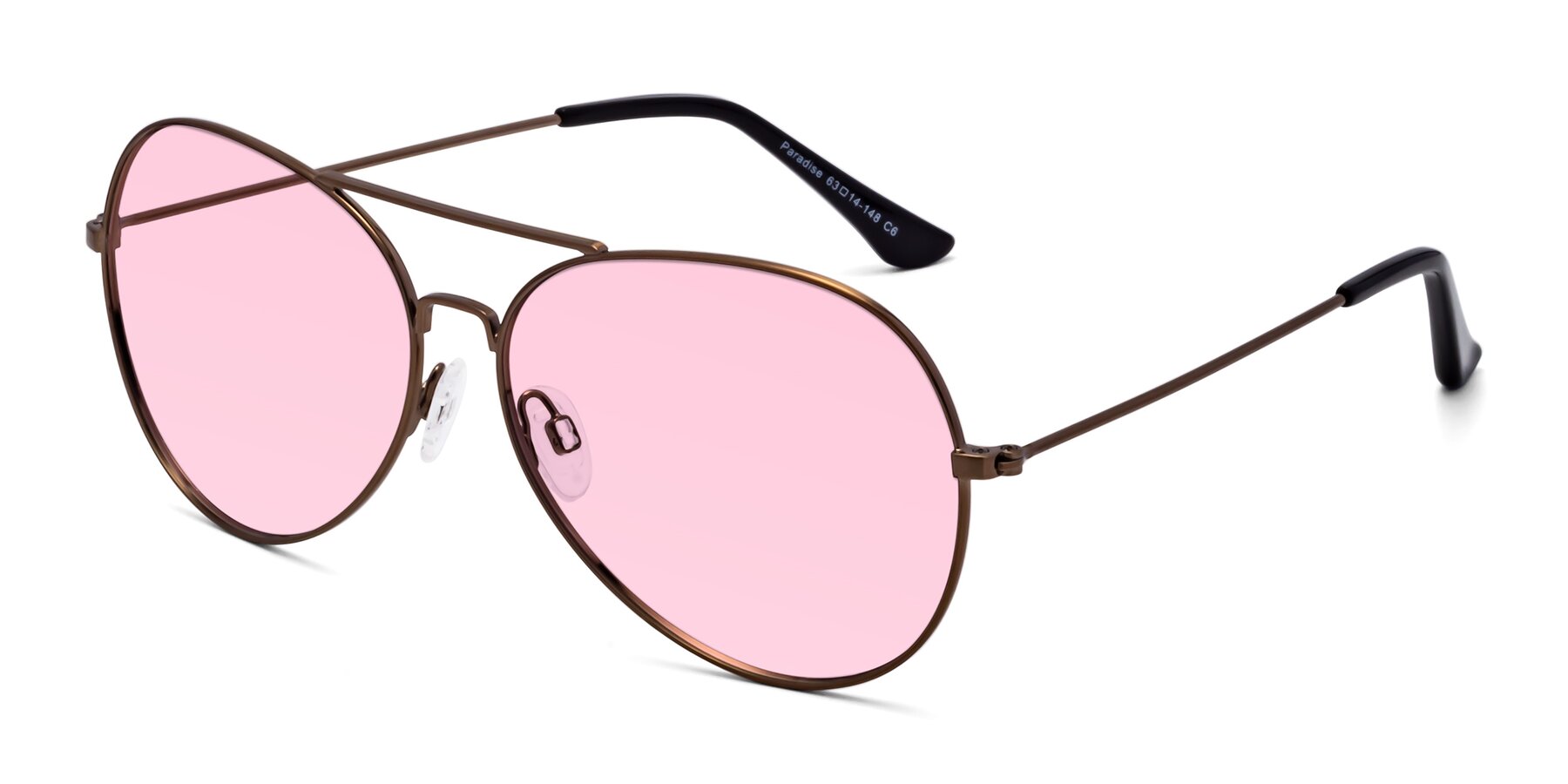 Angle of Paradise in Copper with Light Pink Tinted Lenses