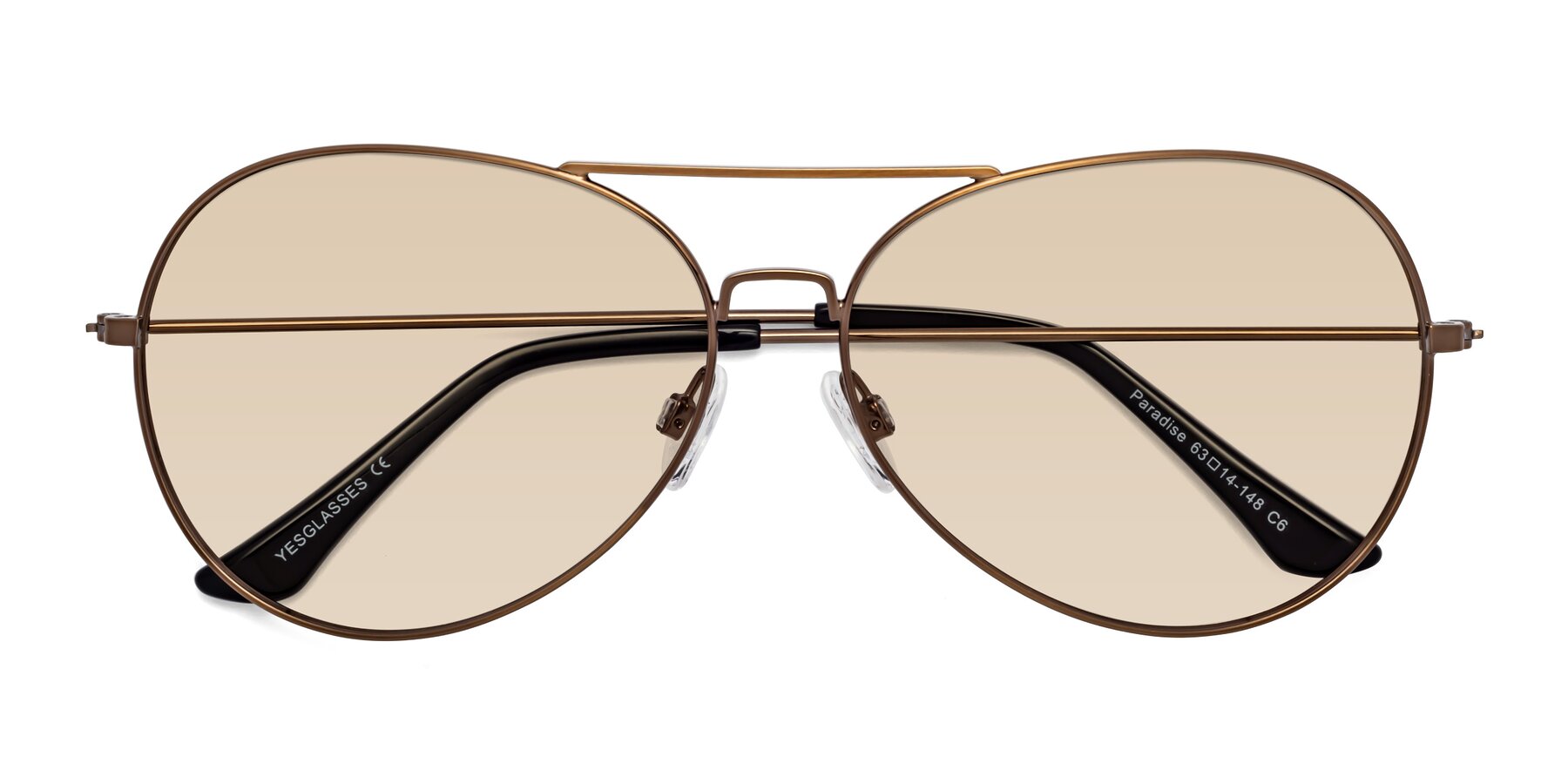 Folded Front of Paradise in Copper with Light Brown Tinted Lenses