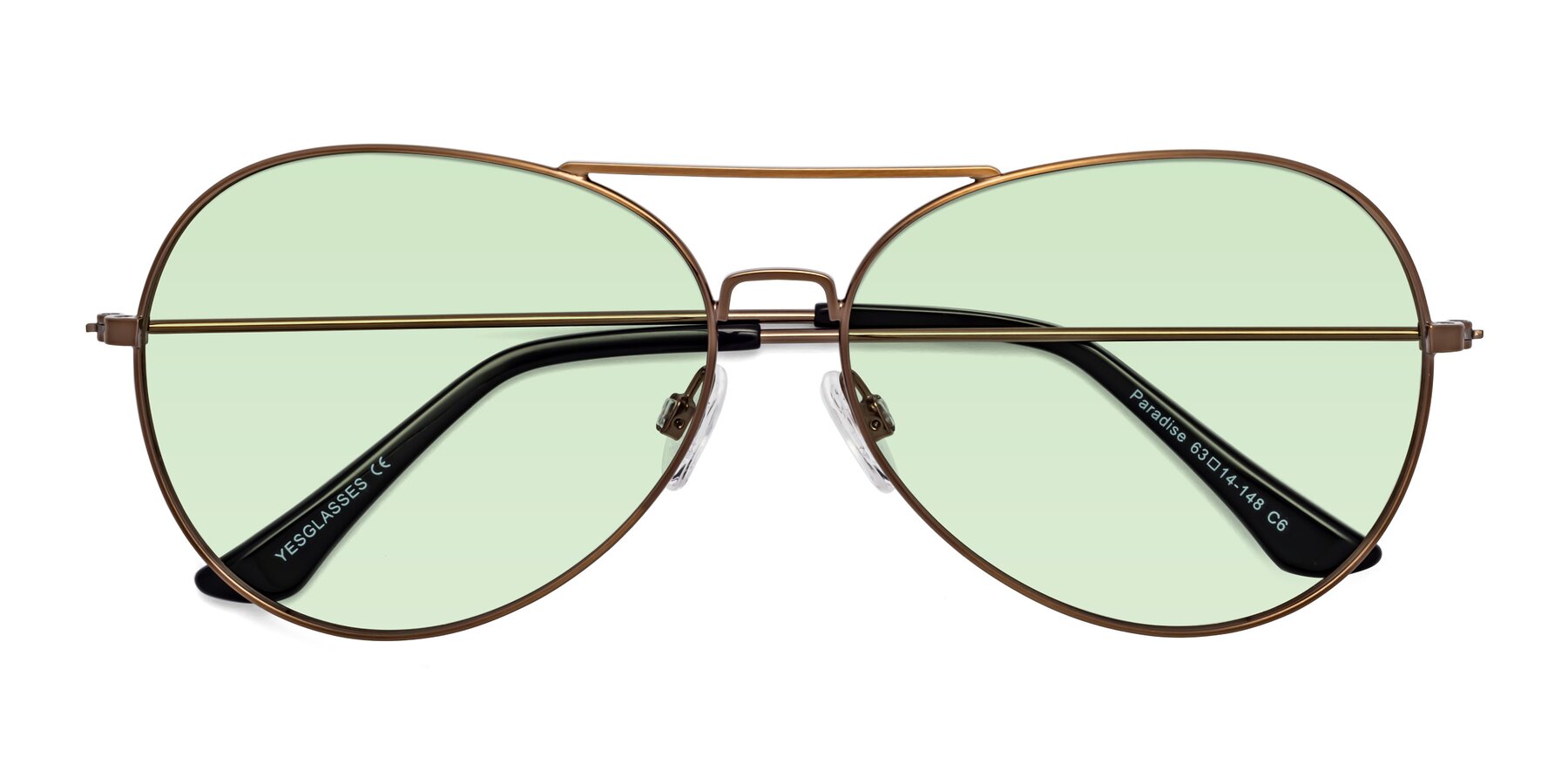 Folded Front of Paradise in Copper with Light Green Tinted Lenses
