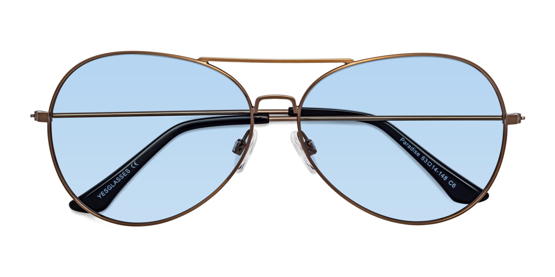 Folded Front of Paradise in Copper with Light Blue Tinted Lenses