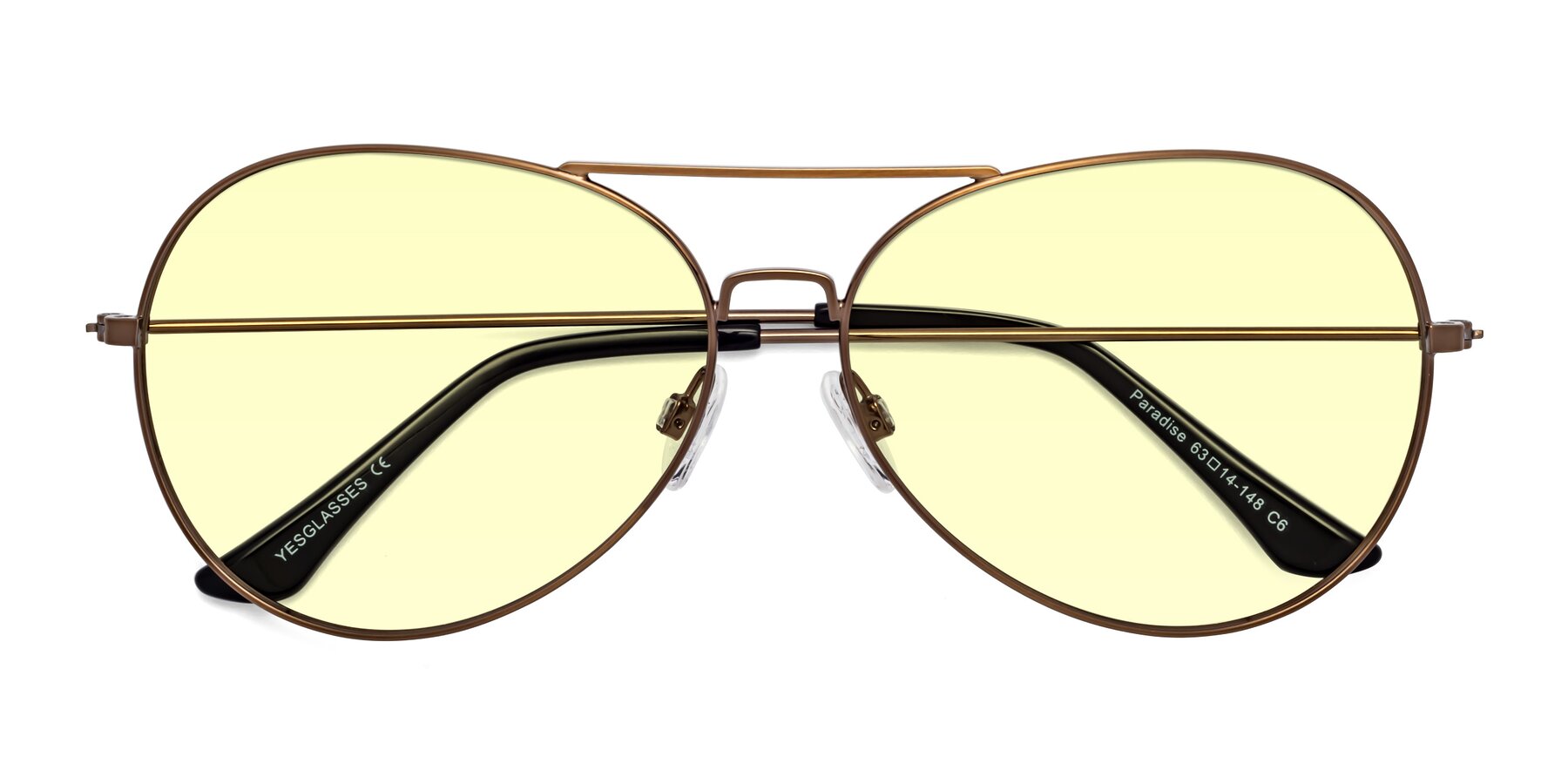Folded Front of Paradise in Copper with Light Yellow Tinted Lenses