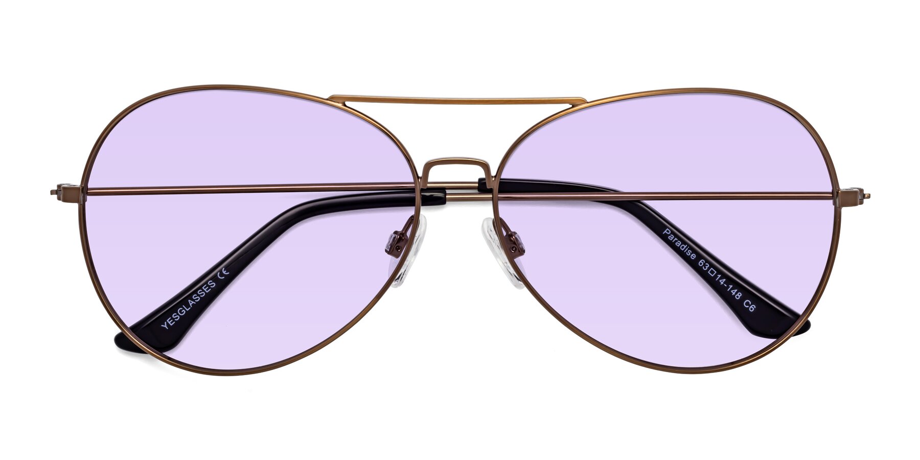 Folded Front of Paradise in Copper with Light Purple Tinted Lenses