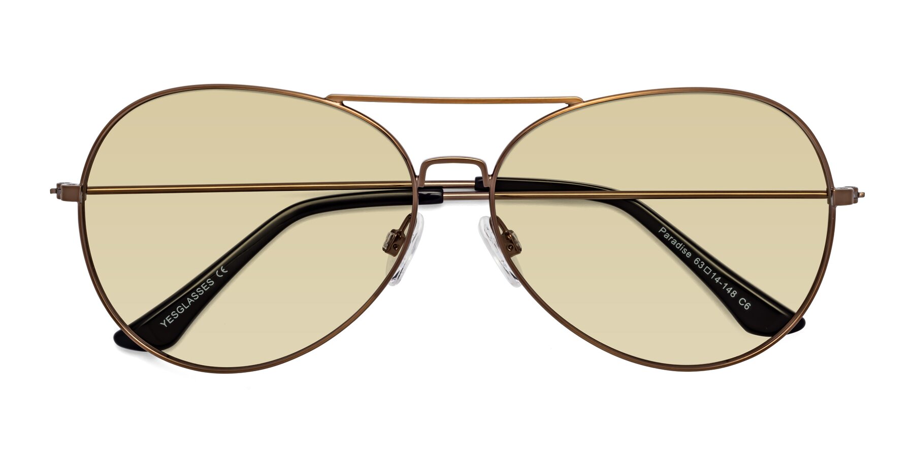 Folded Front of Paradise in Copper with Light Champagne Tinted Lenses