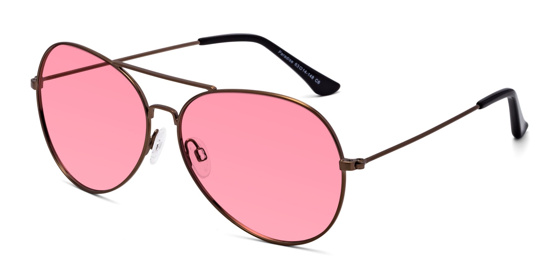 Angle of Paradise in Copper with Pink Tinted Lenses