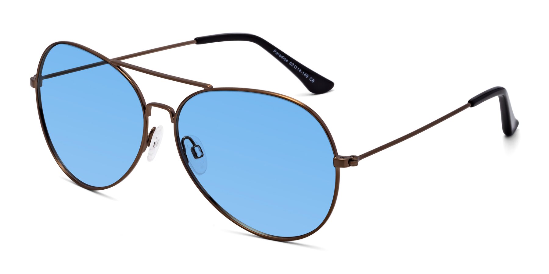 Angle of Paradise in Copper with Medium Blue Tinted Lenses