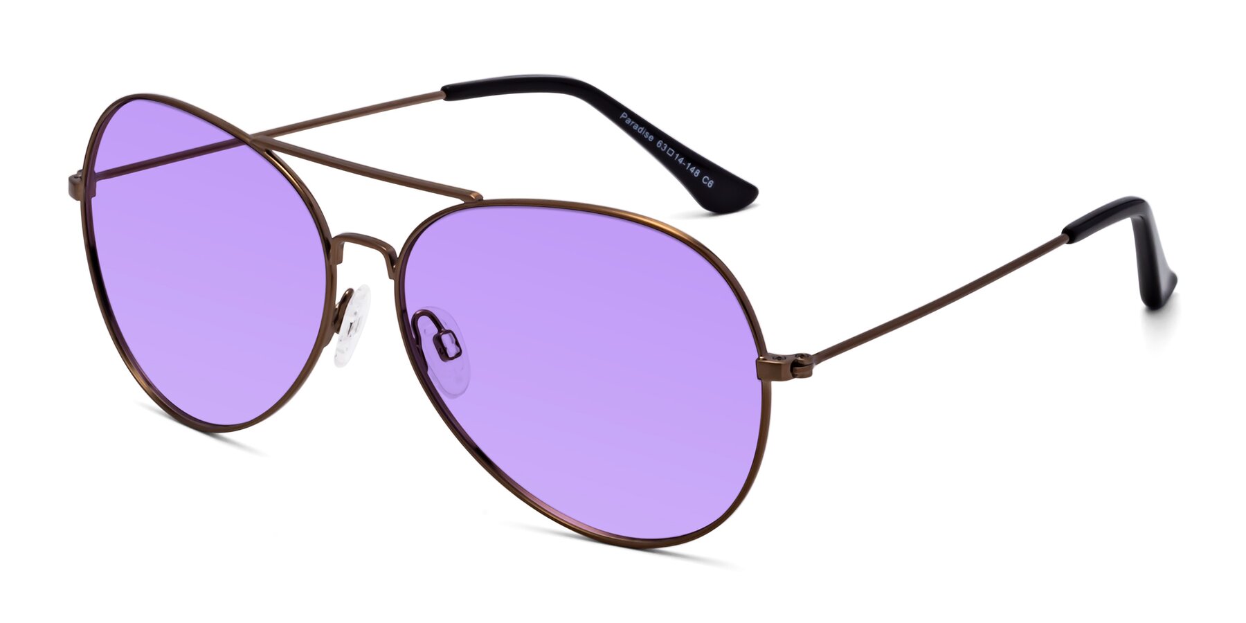 Angle of Paradise in Copper with Medium Purple Tinted Lenses