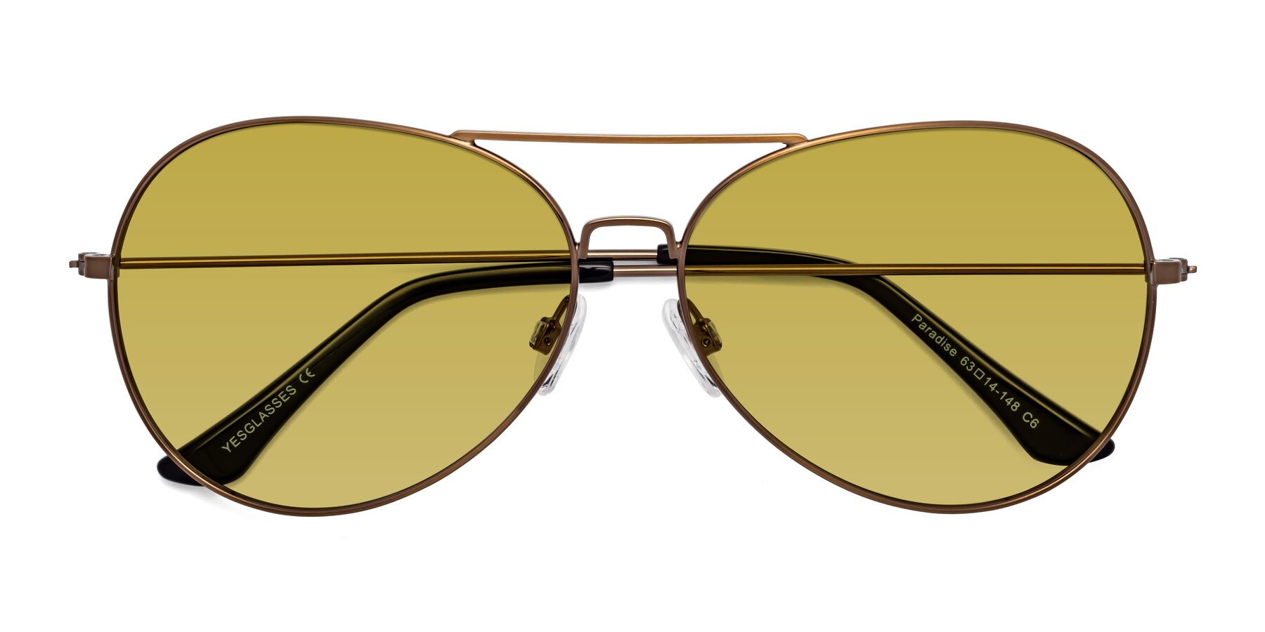 Folded Front of Paradise in Copper with Champagne Tinted Lenses
