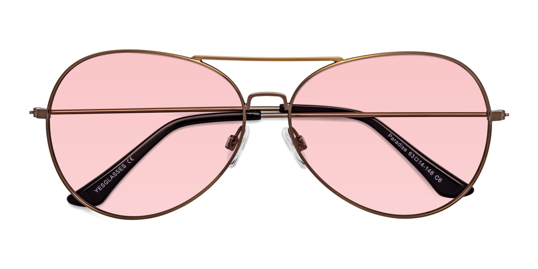 Folded Front of Paradise in Copper with Light Garnet Tinted Lenses