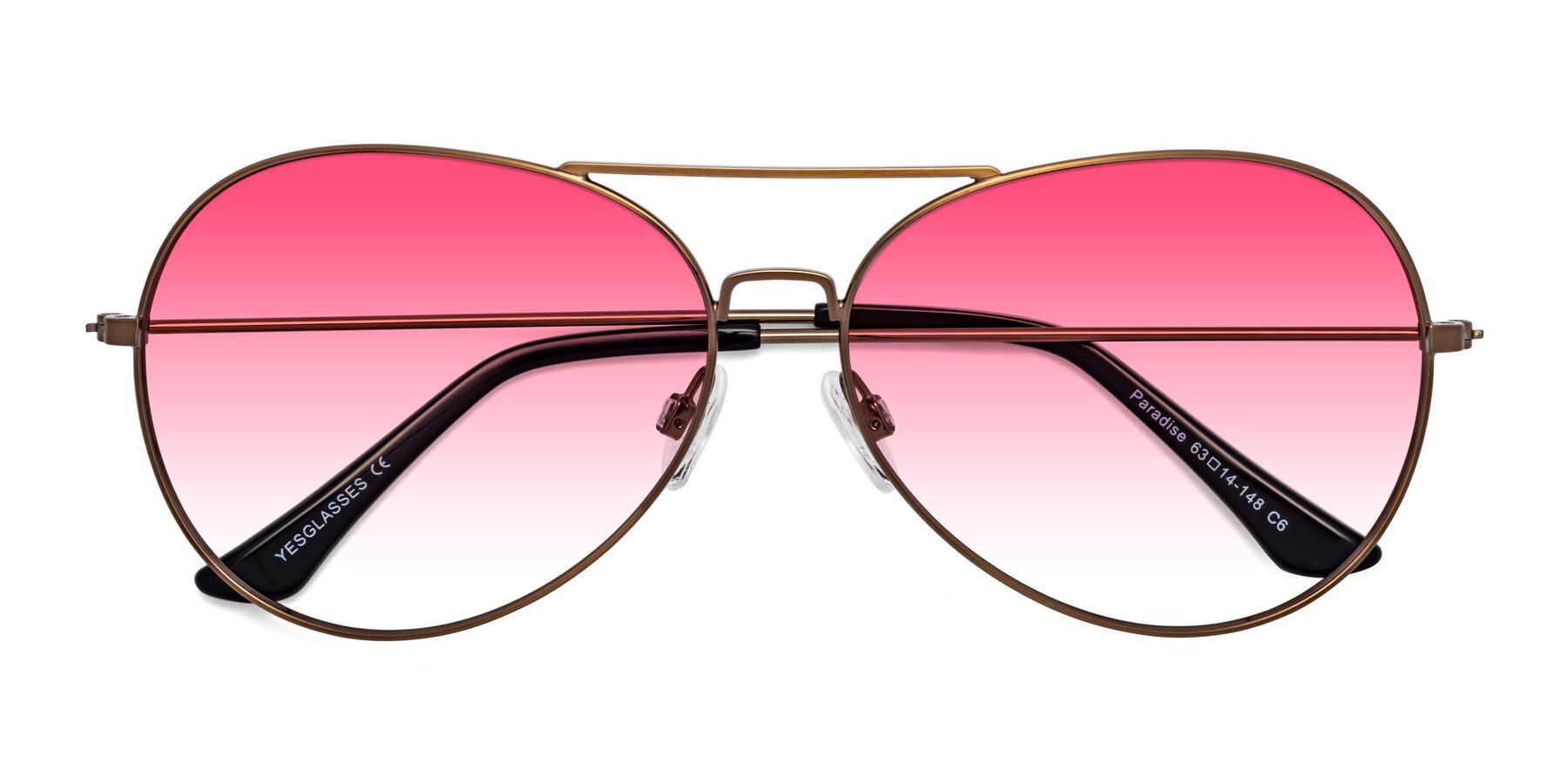 Folded Front of Paradise in Copper with Pink Gradient Lenses