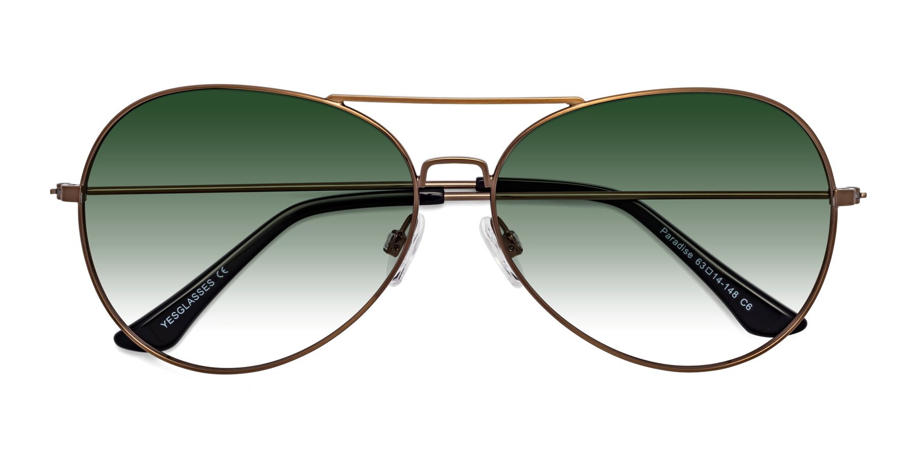 Folded Front of Paradise in Copper with Green Gradient Lenses