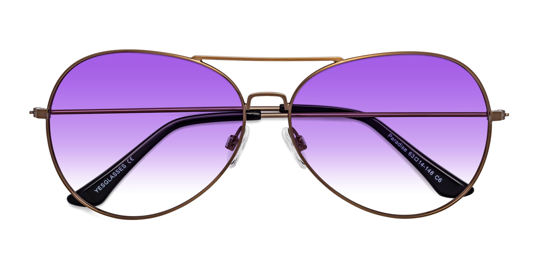 Folded Front of Paradise in Copper with Purple Gradient Lenses