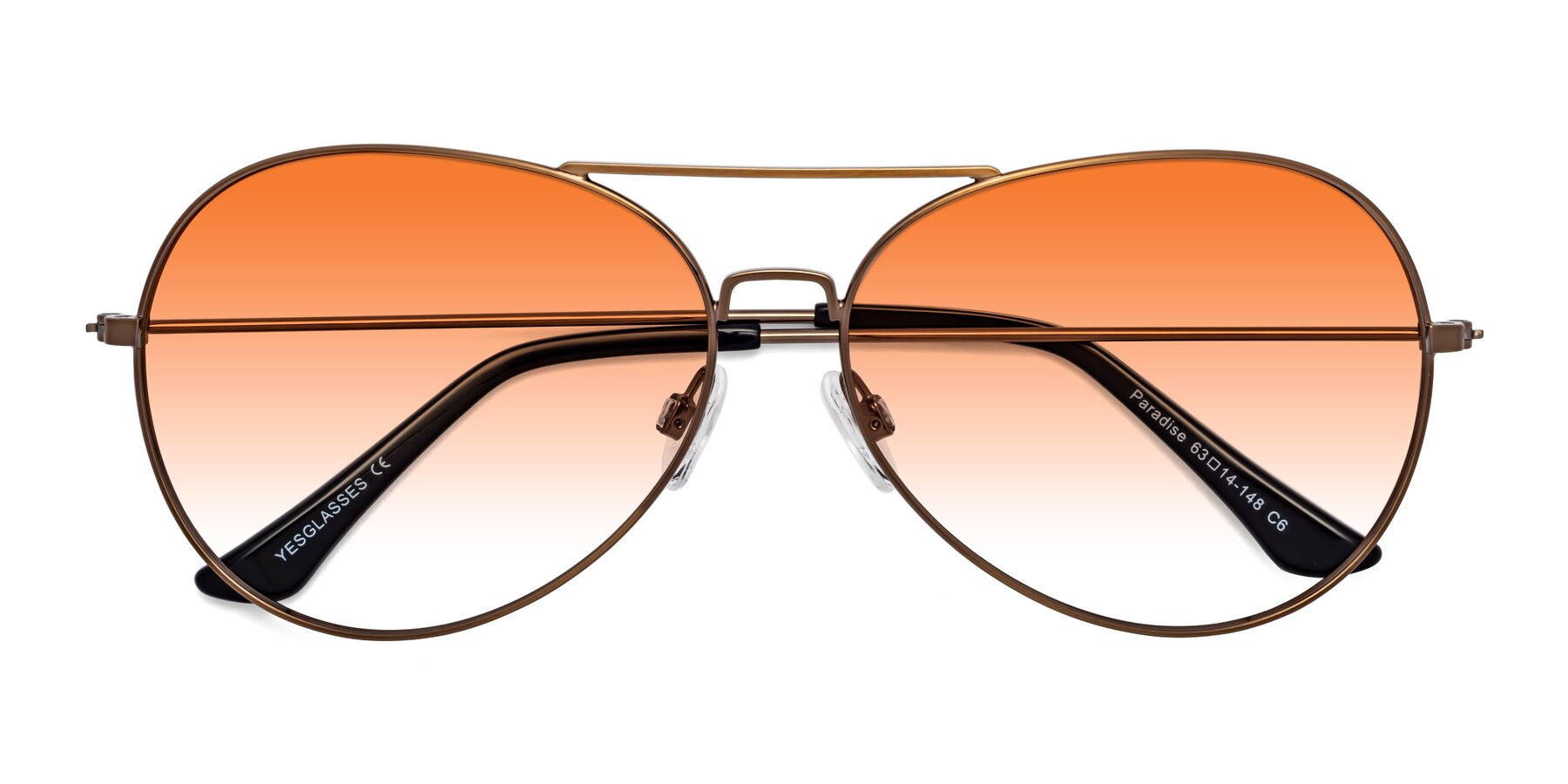 Folded Front of Paradise in Copper with Orange Gradient Lenses