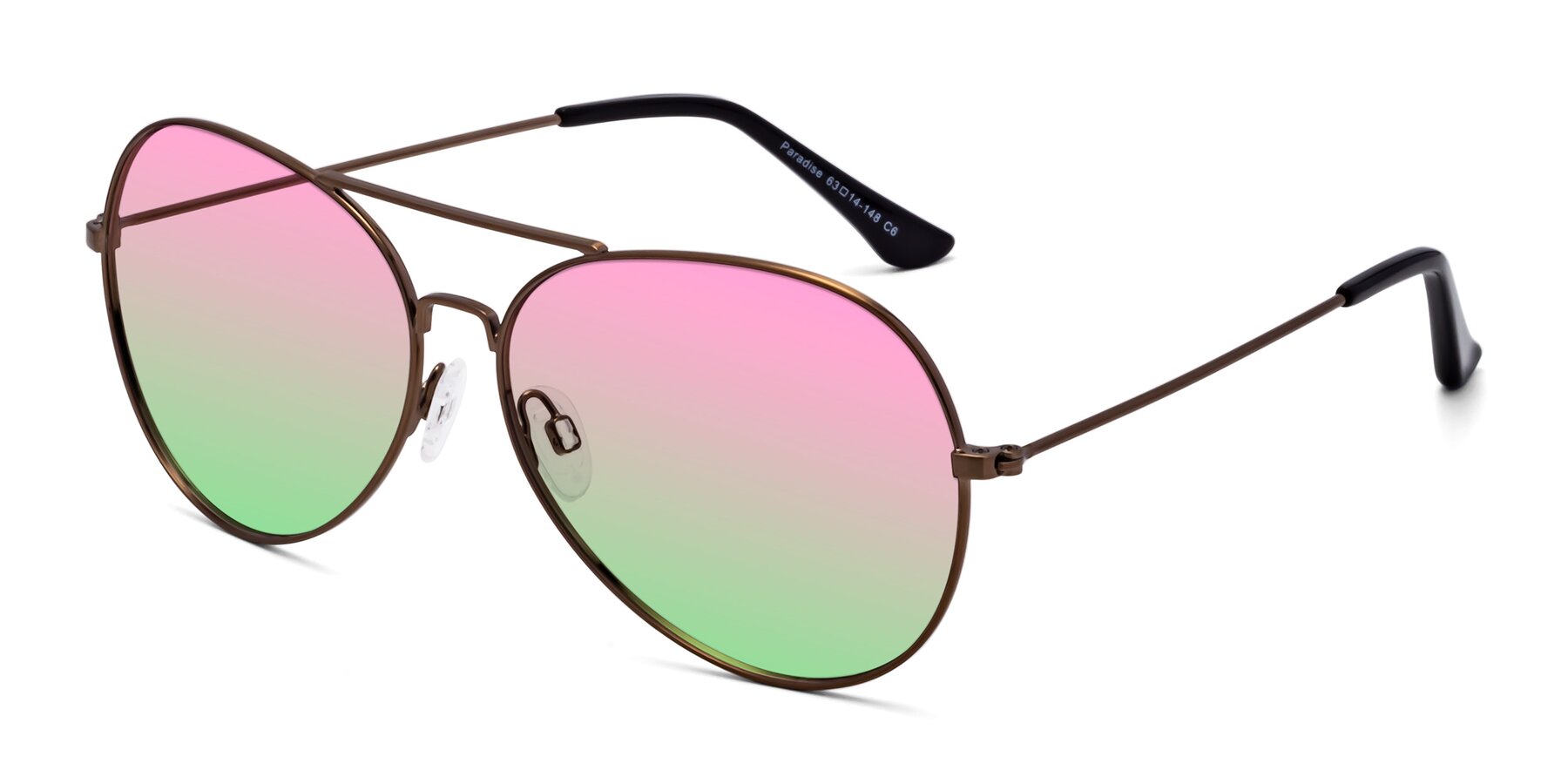 Angle of Paradise in Copper with Pink / Green Gradient Lenses