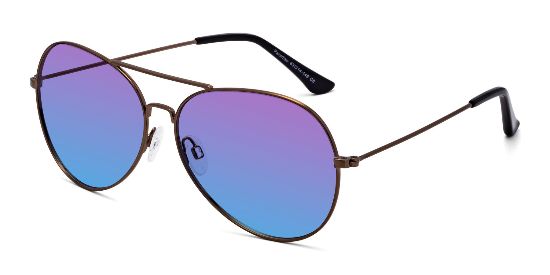 Angle of Paradise in Copper with Purple / Blue Gradient Lenses