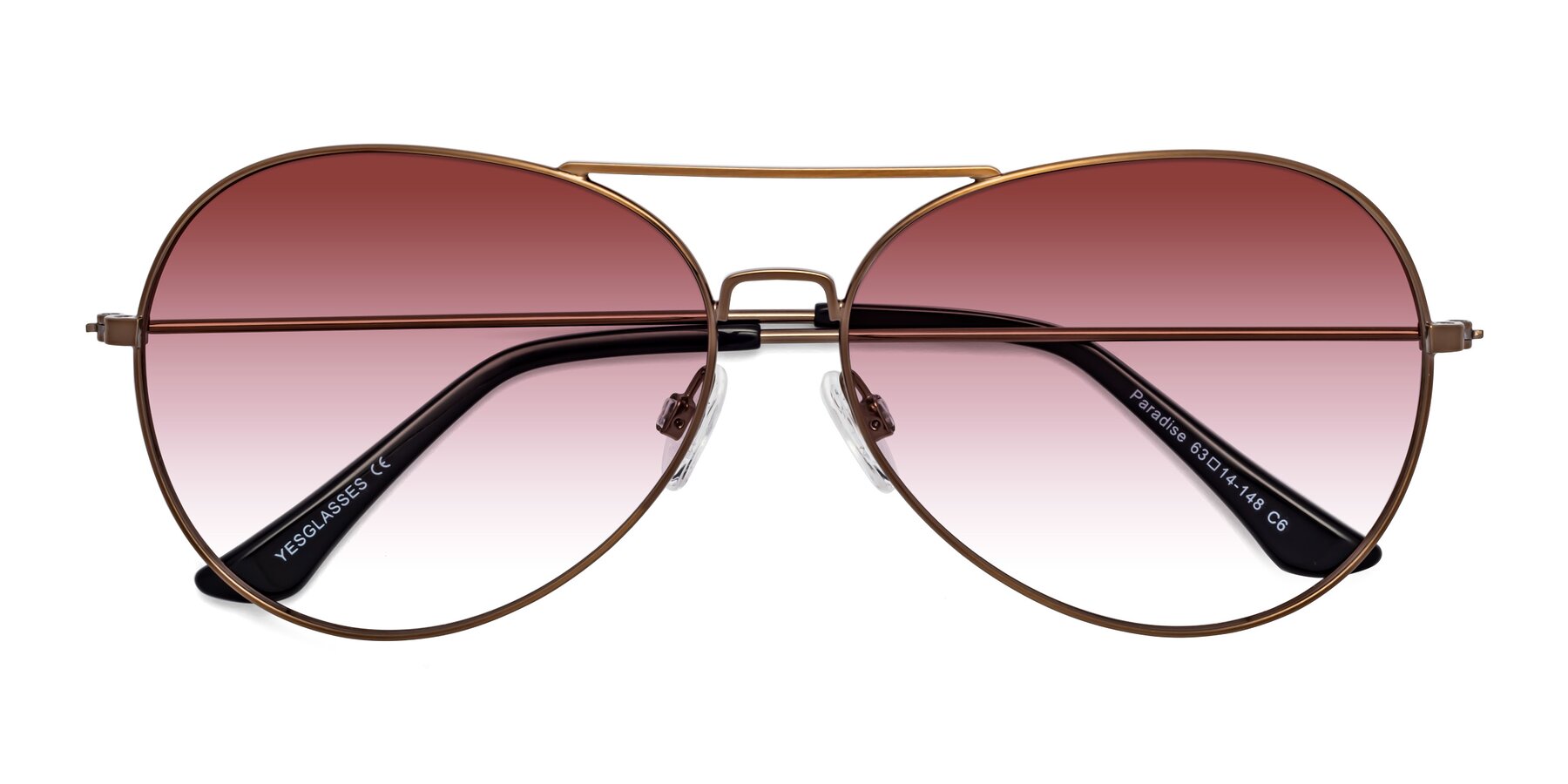 Folded Front of Paradise in Copper with Garnet Gradient Lenses