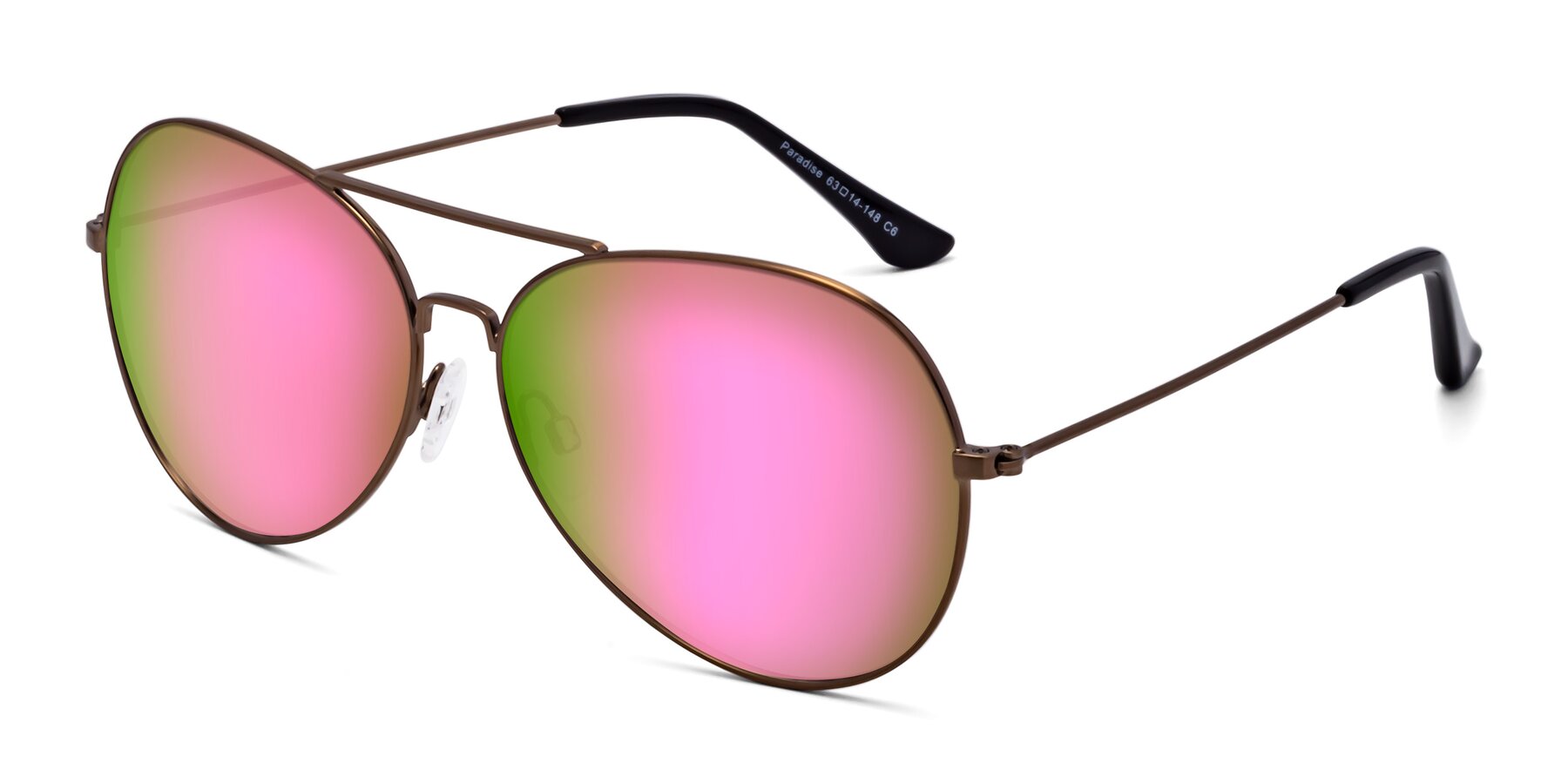 Angle of Paradise in Copper with Pink Mirrored Lenses