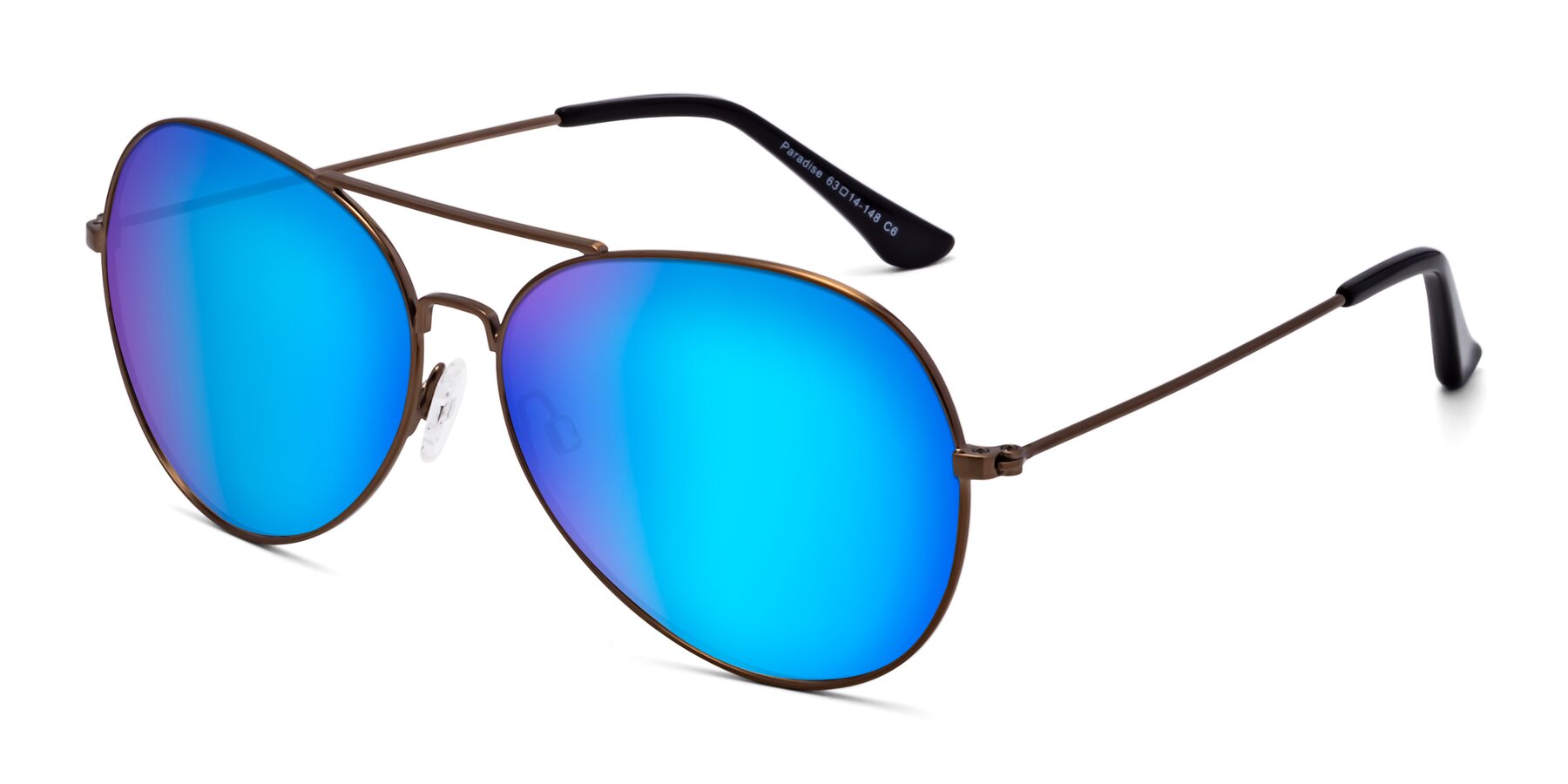 Angle of Paradise in Copper with Blue Mirrored Lenses