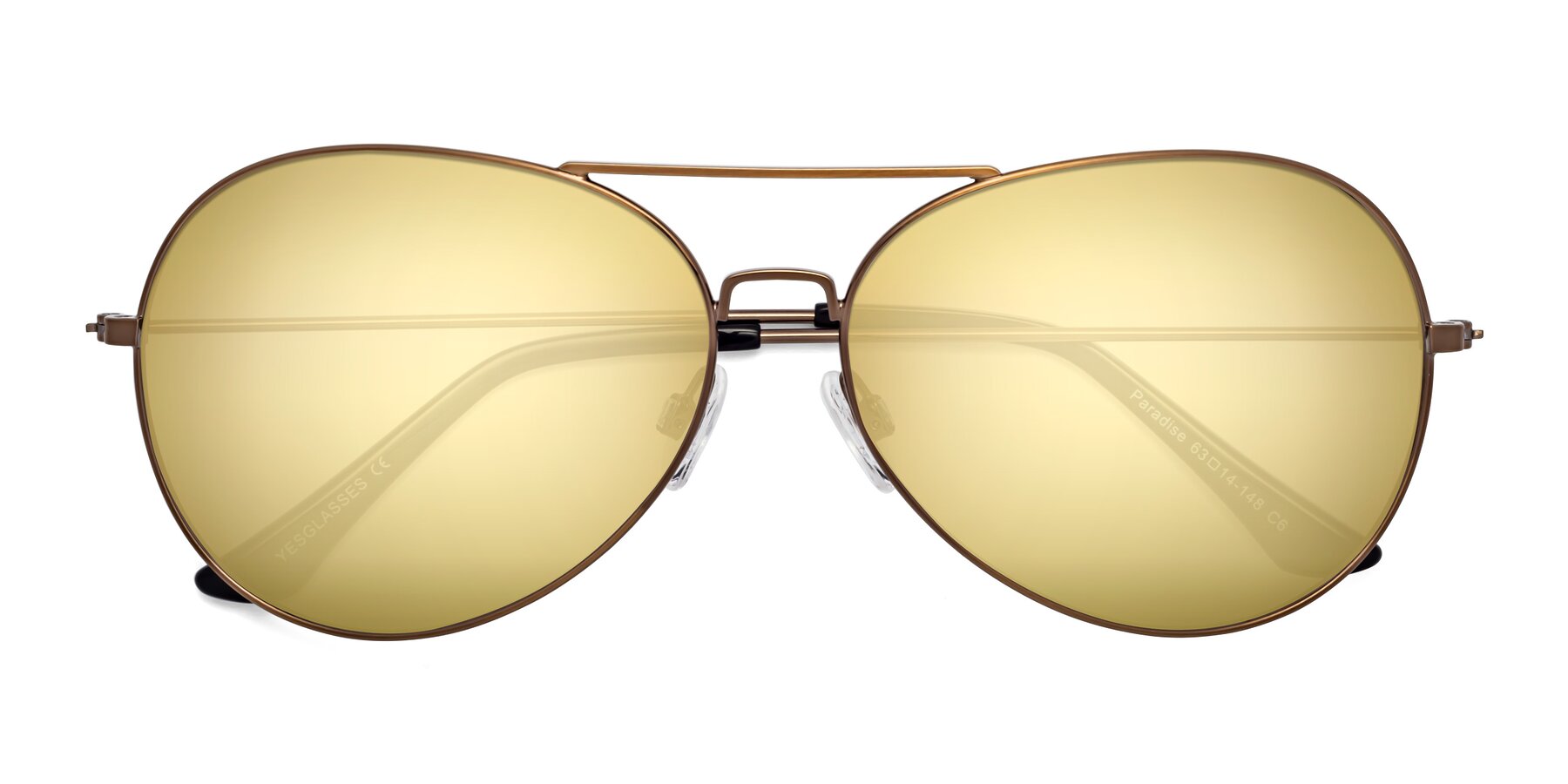 Folded Front of Paradise in Copper with Gold Mirrored Lenses