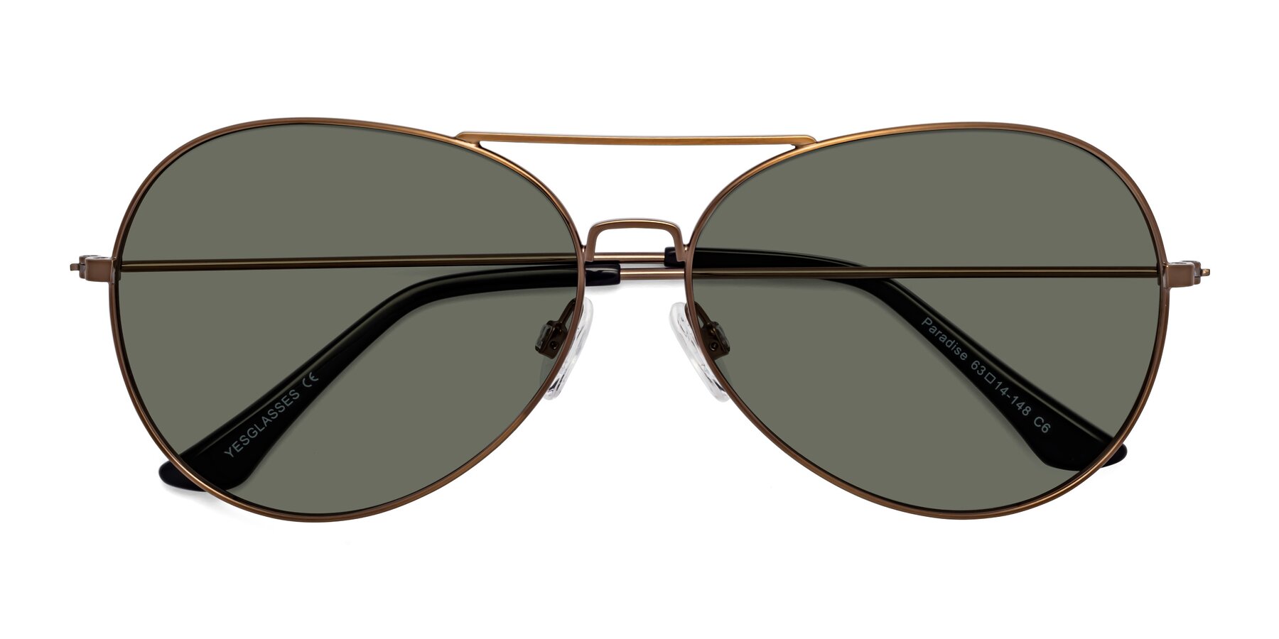 Folded Front of Paradise in Copper with Gray Polarized Lenses