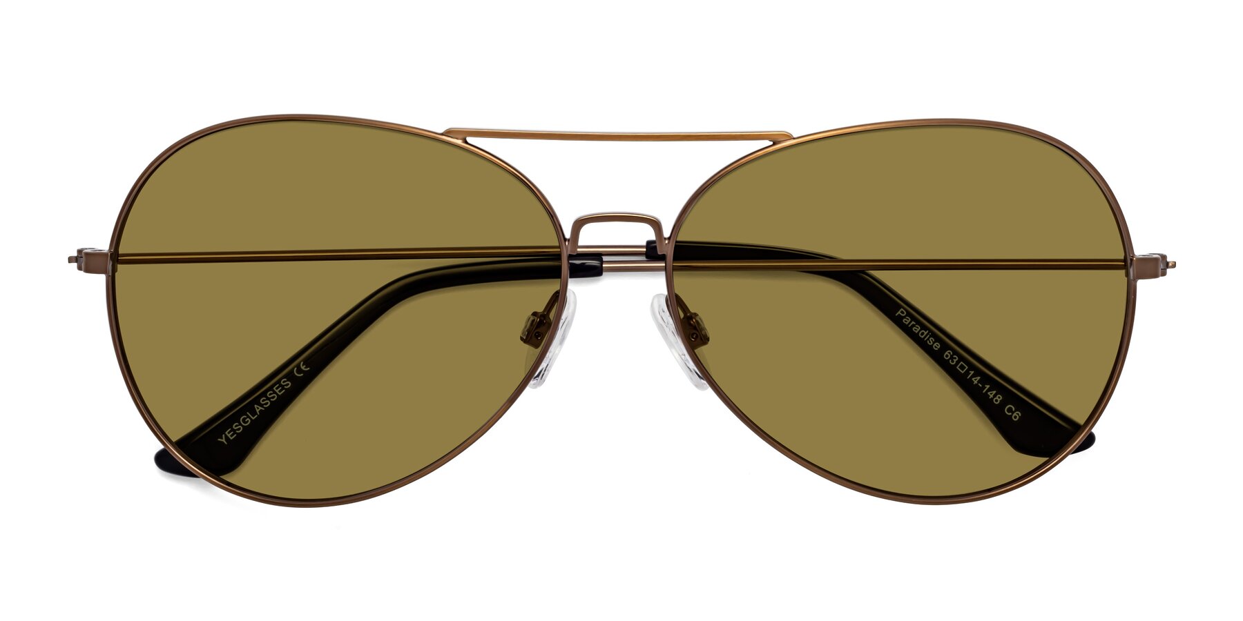 Folded Front of Paradise in Copper with Brown Polarized Lenses