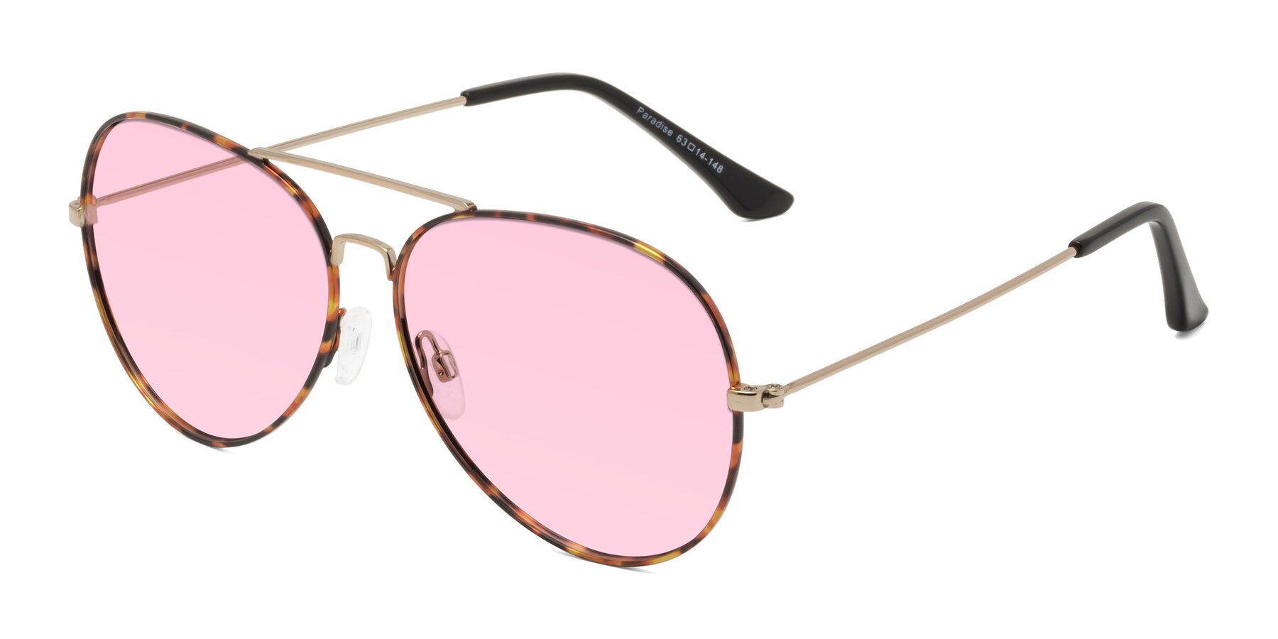 Angle of Paradise in Tortoise with Light Pink Tinted Lenses