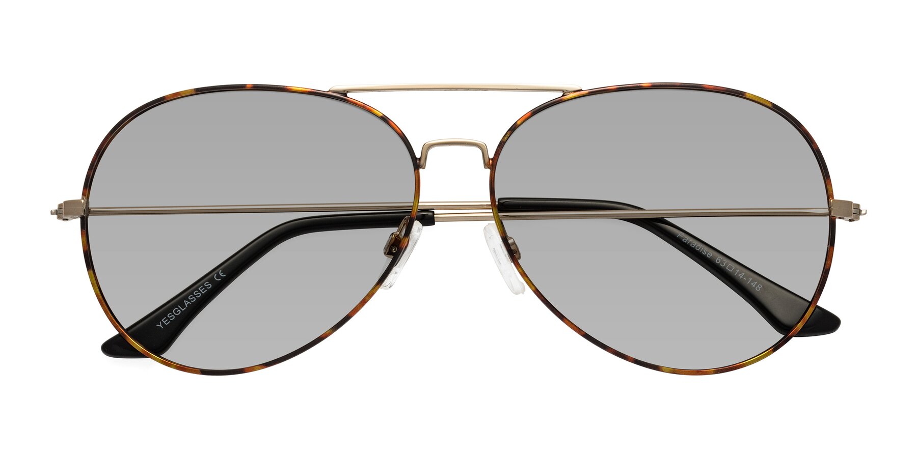 Folded Front of Paradise in Tortoise with Light Gray Tinted Lenses