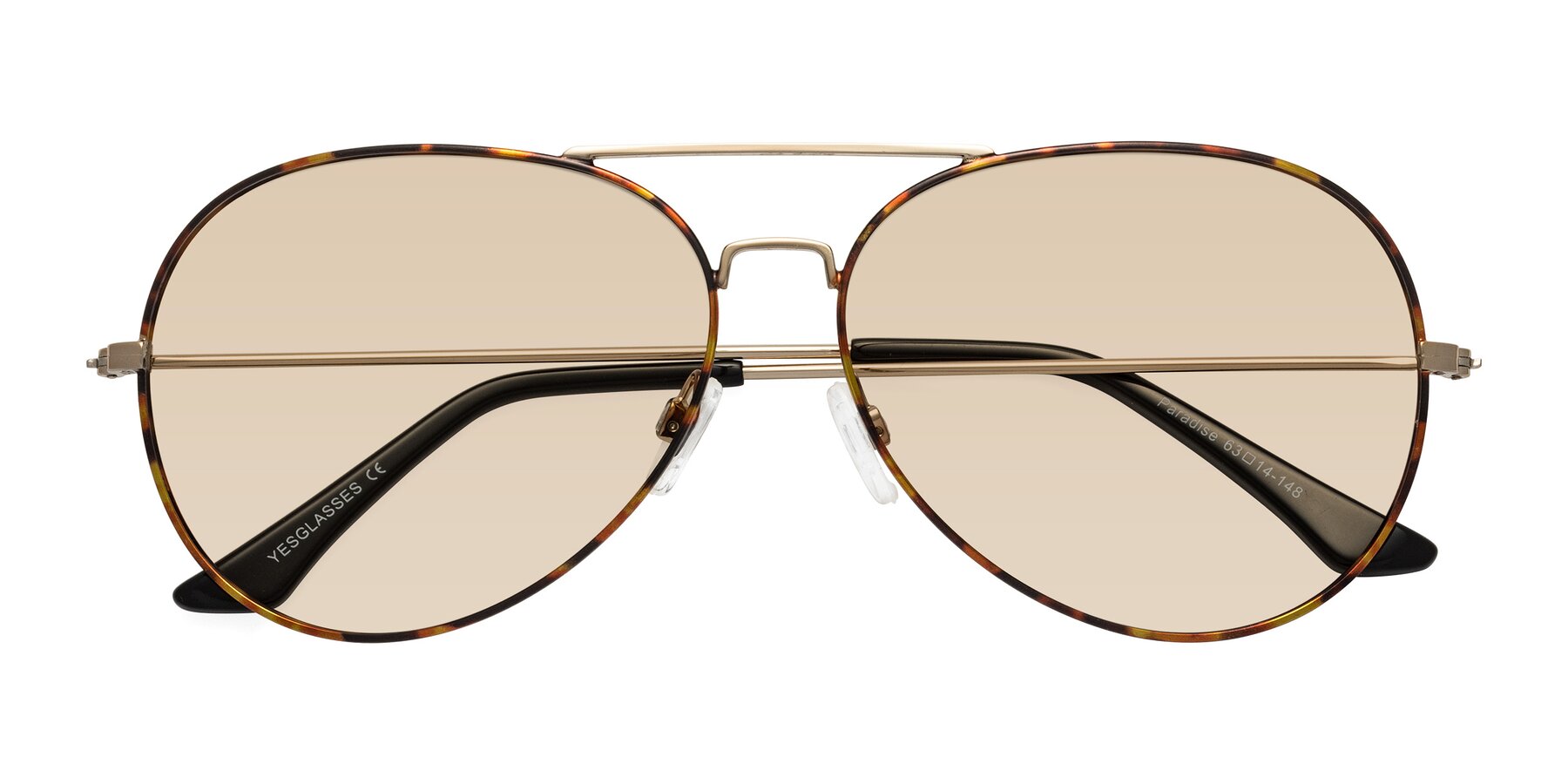 Folded Front of Paradise in Tortoise with Light Brown Tinted Lenses