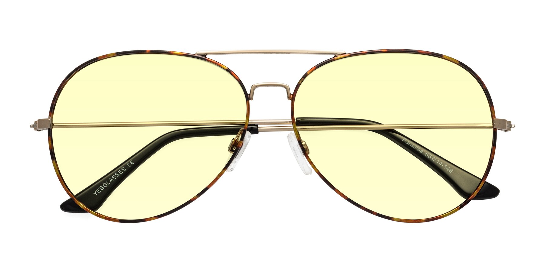 Folded Front of Paradise in Tortoise with Light Yellow Tinted Lenses